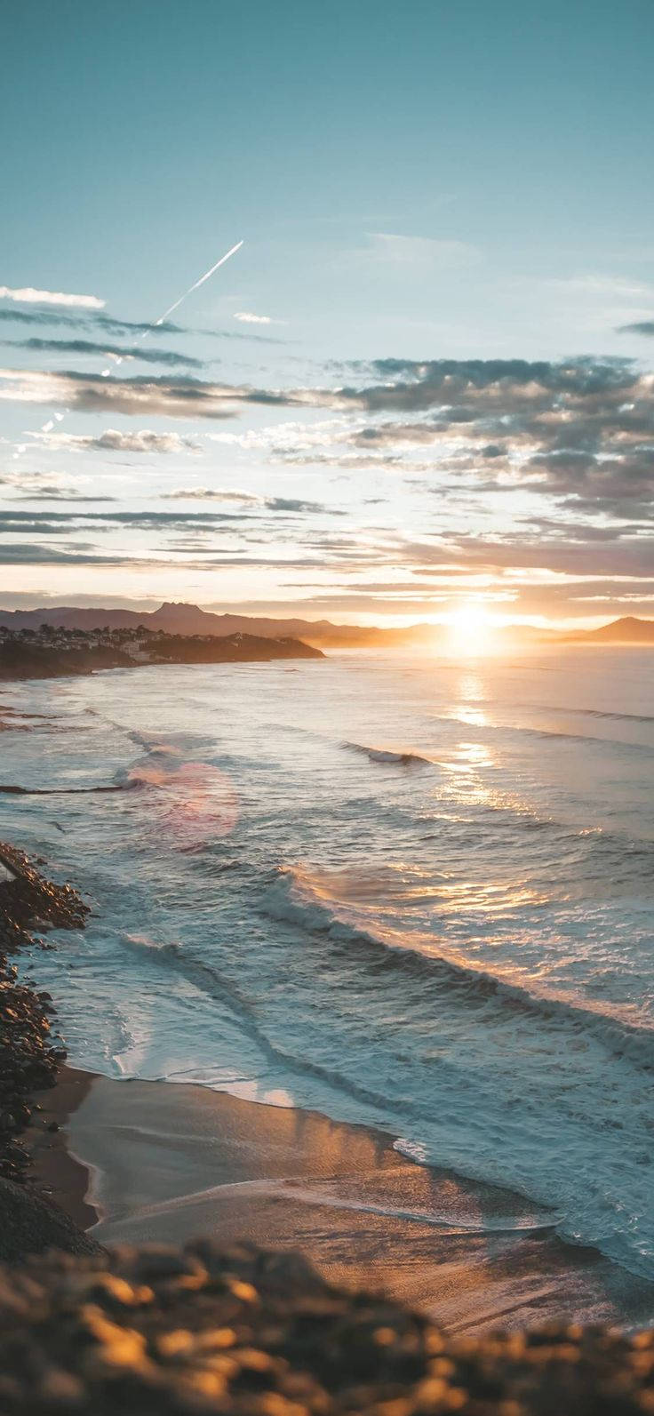 iPhone 12 Pro, beach, sunset, HD Phone Wallpaper