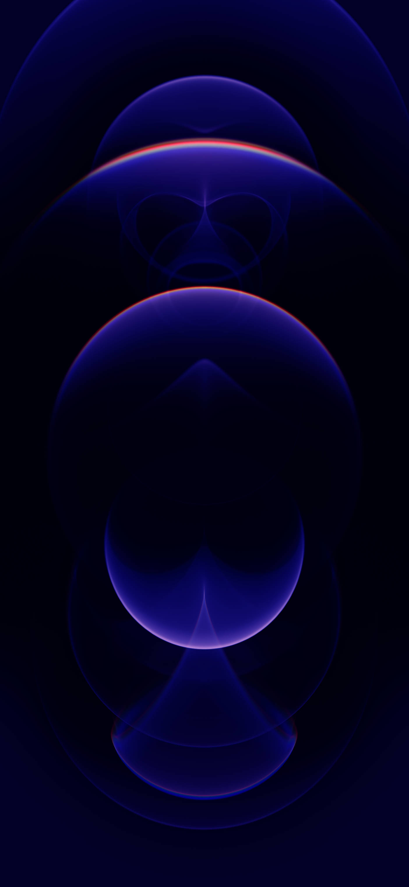 iPhone 12 Pro, purple light, vibrant blue glowing orbs, 2K Phone Wallpaper