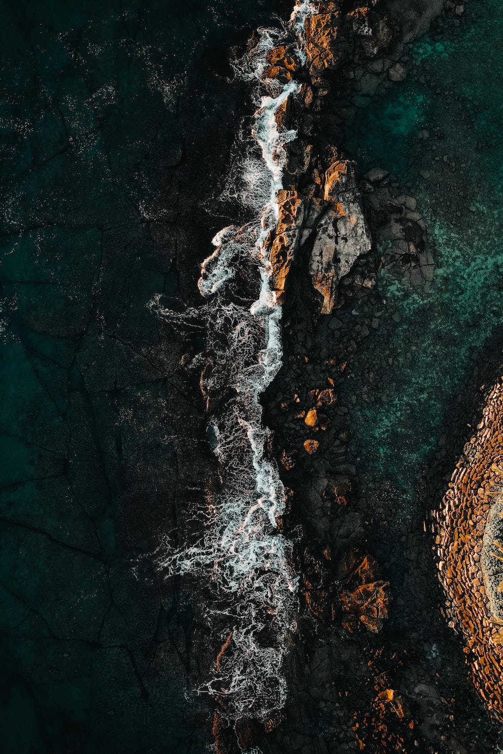 iPhone 12 Pro, Dark Ocean, turquoise water, HD Phone Wallpaper