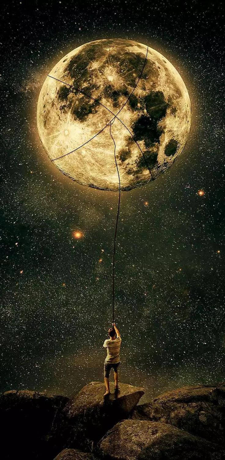iPhone 12 Pro, moon, rope, HD Phone Wallpaper