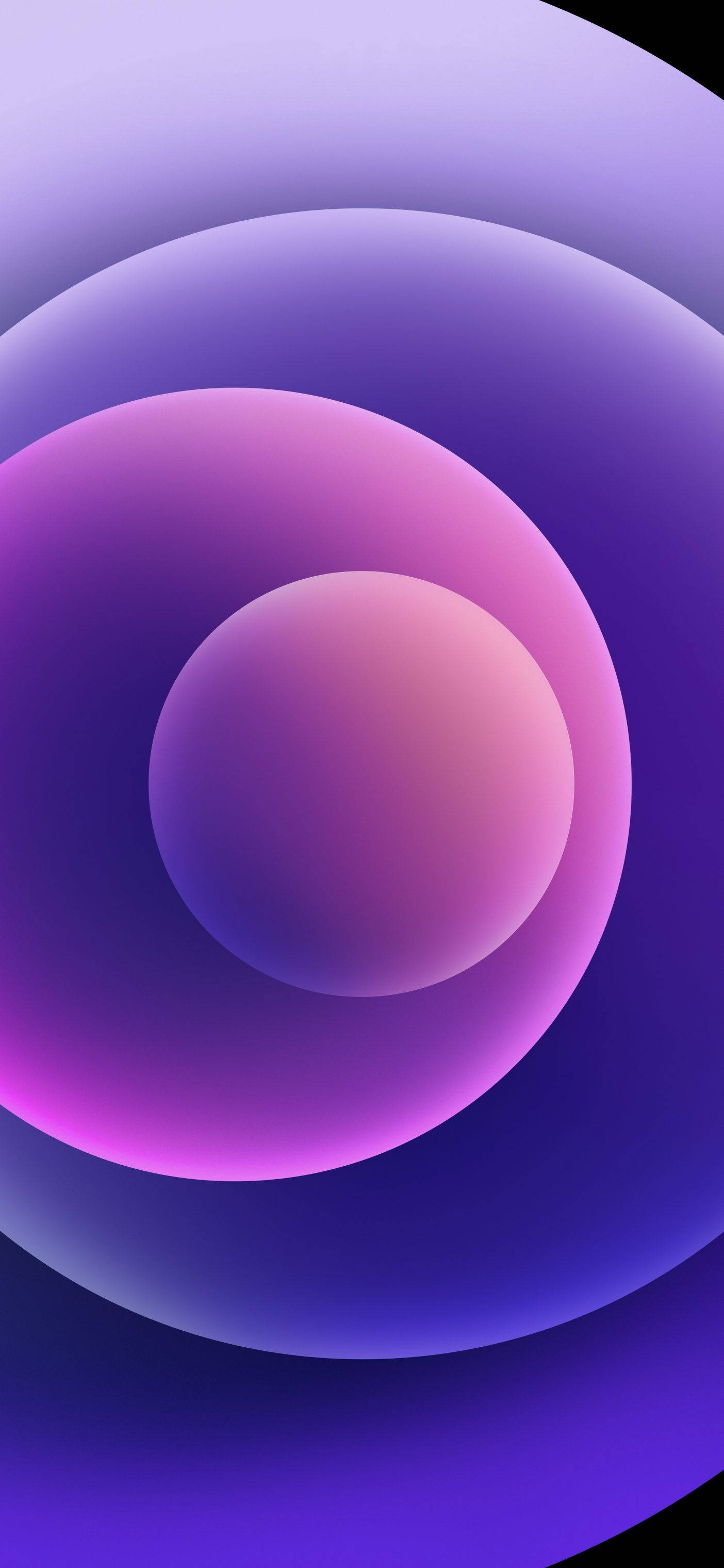 iPhone 12, purple, glowing spheres, 2K Phone Wallpaper