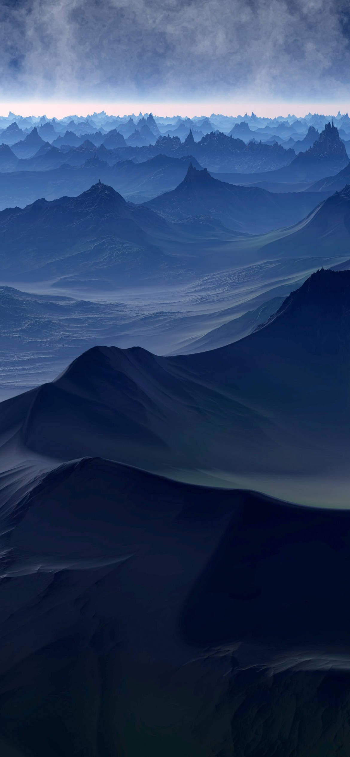 iPhone 12, mountains, twilight sky, Full HD Phone Wallpaper