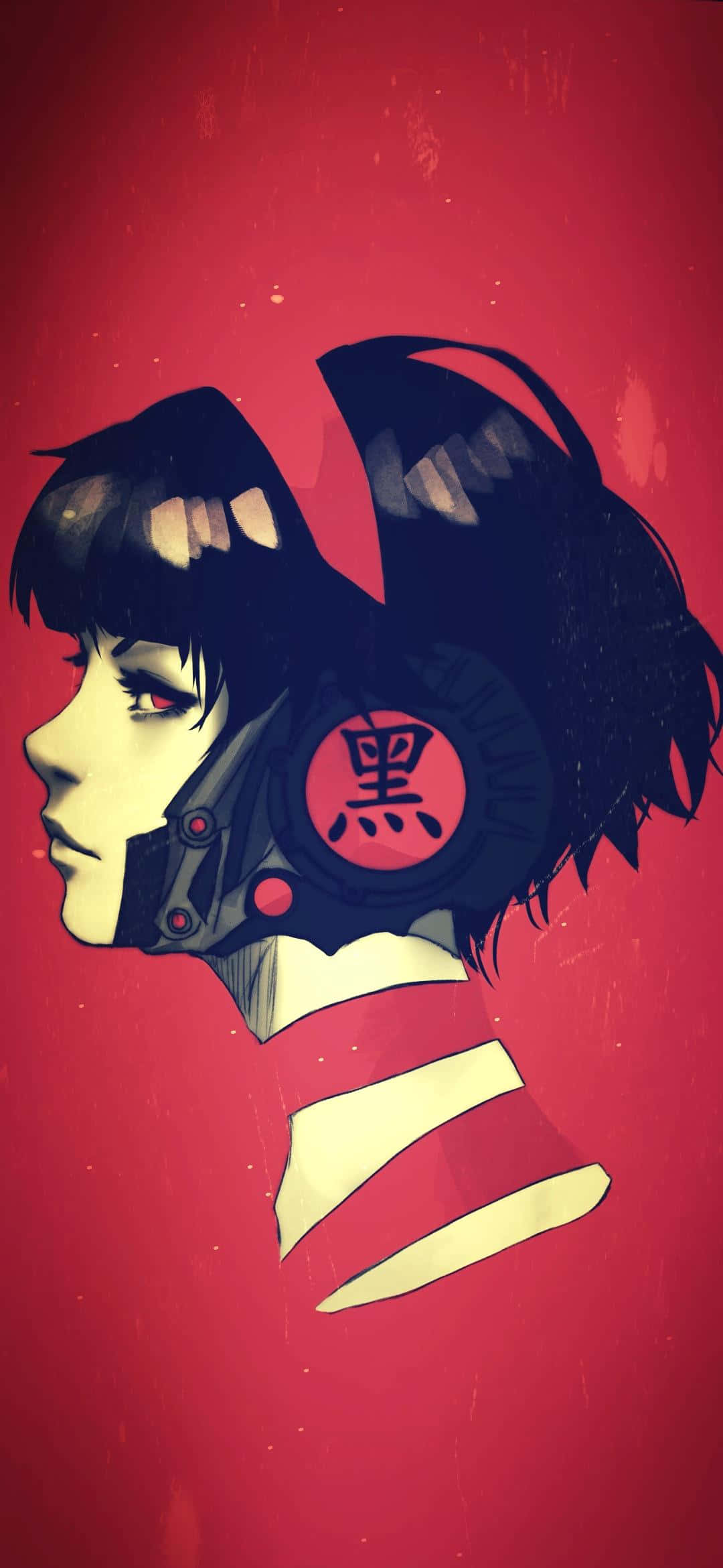 iPhone 13 Mini, anime girl, red circle, Full HD Phone Wallpaper