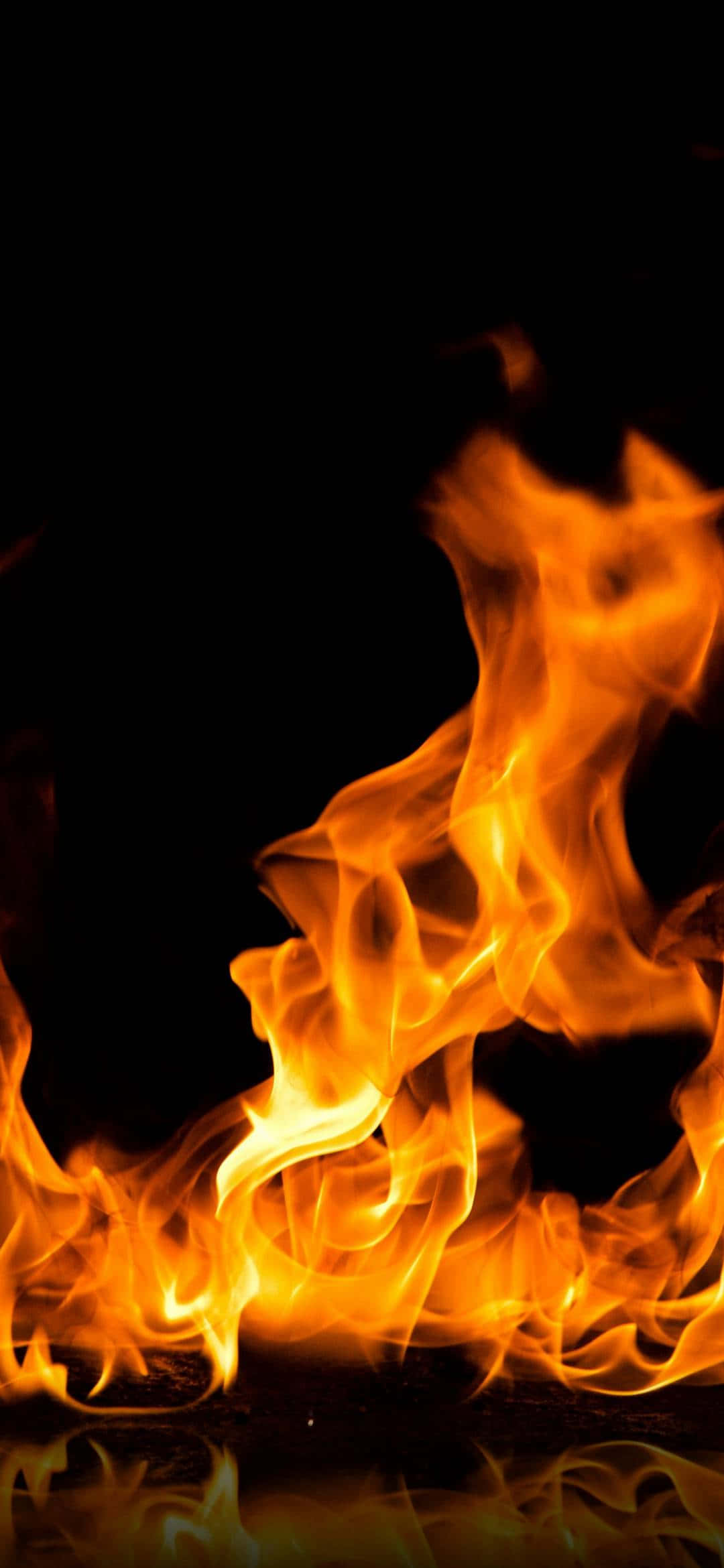 iPhone 13 Mini, vivid orange, yellow flames, Full HD Phone Wallpaper