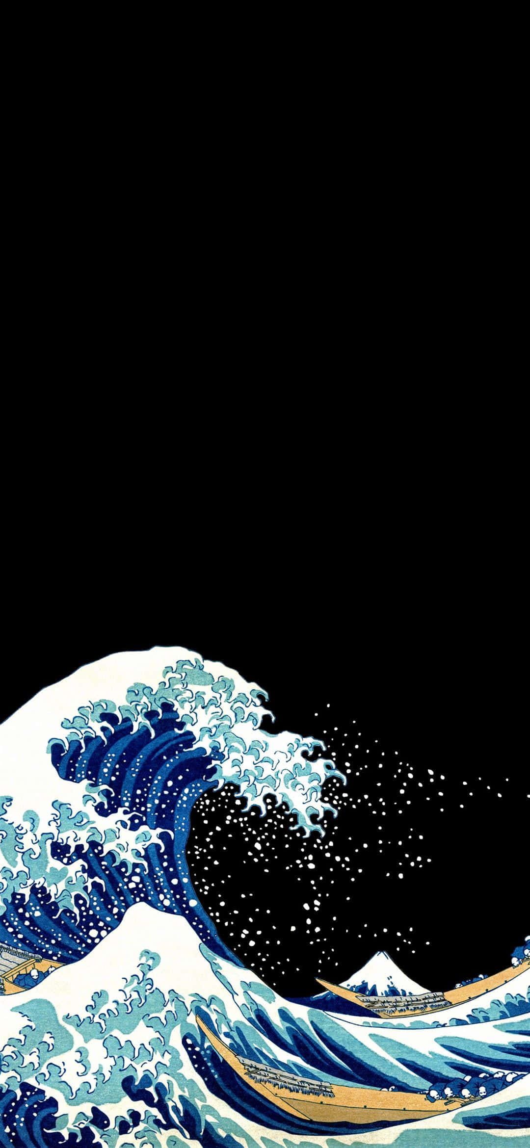 iPhone 13 Mini, blue wave, black void, Full HD Phone Wallpaper