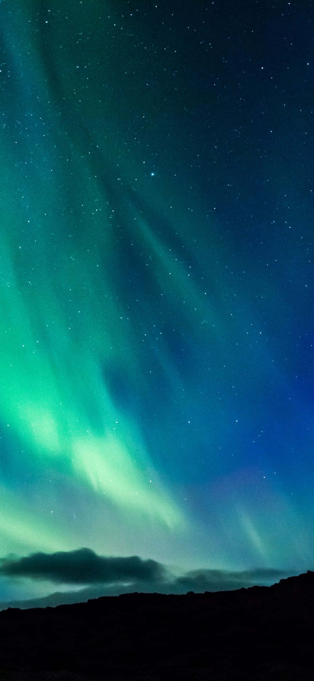 iPhone 13 Mini, aurora borealis, starry night sky, Full HD Phone Wallpaper