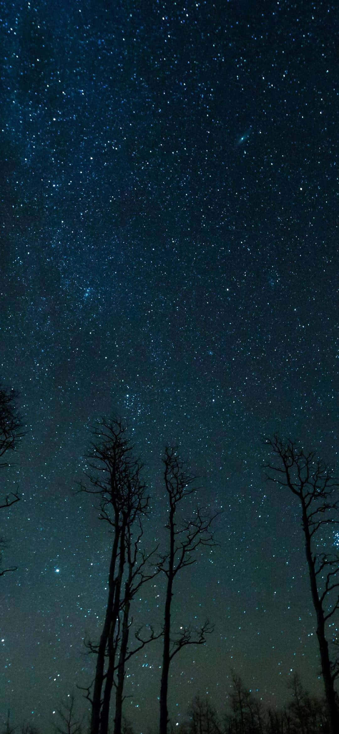 iPhone 13 Mini, deep blue night sky, twinkling stars, Full HD Phone Wallpaper
