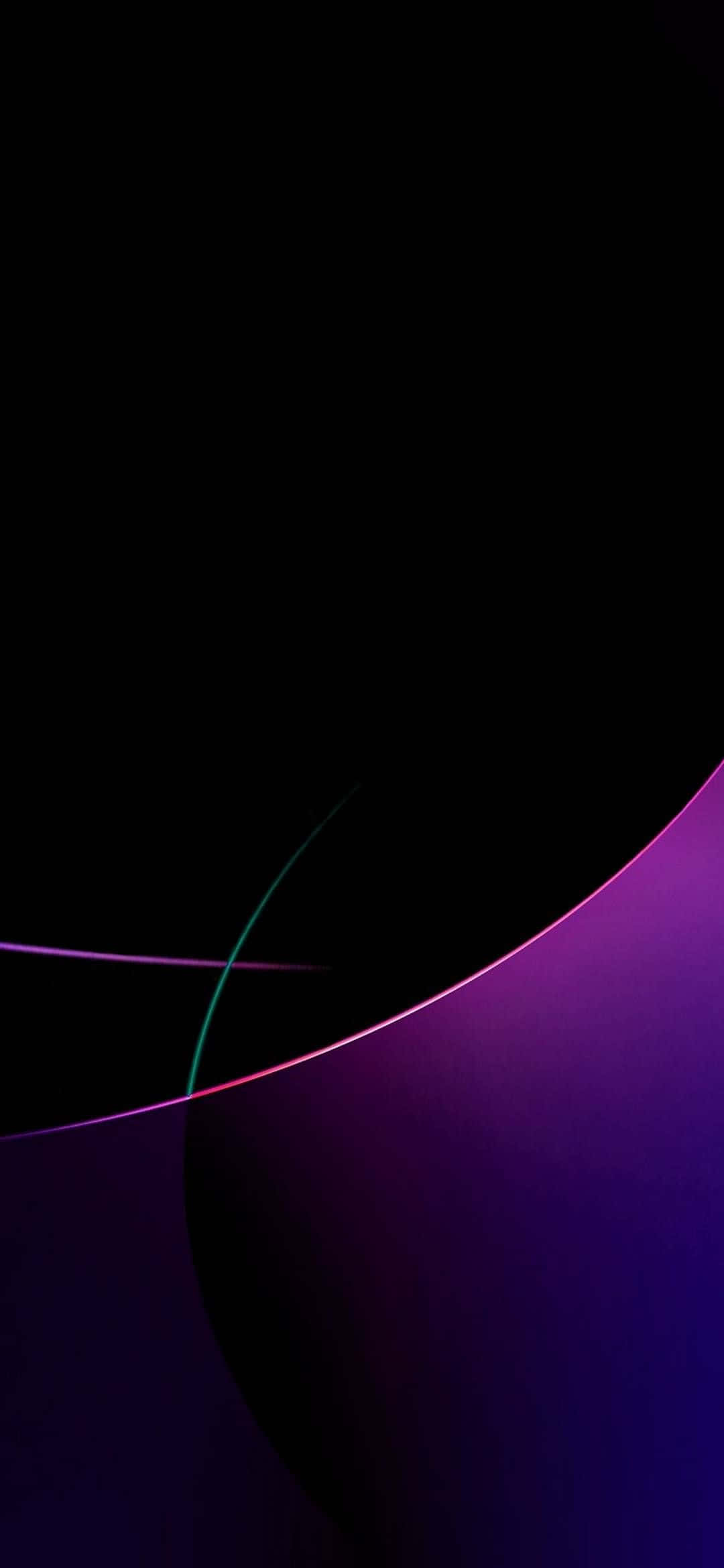 iPhone 13 Mini, glowing purple, teal curves, Full HD Phone Wallpaper