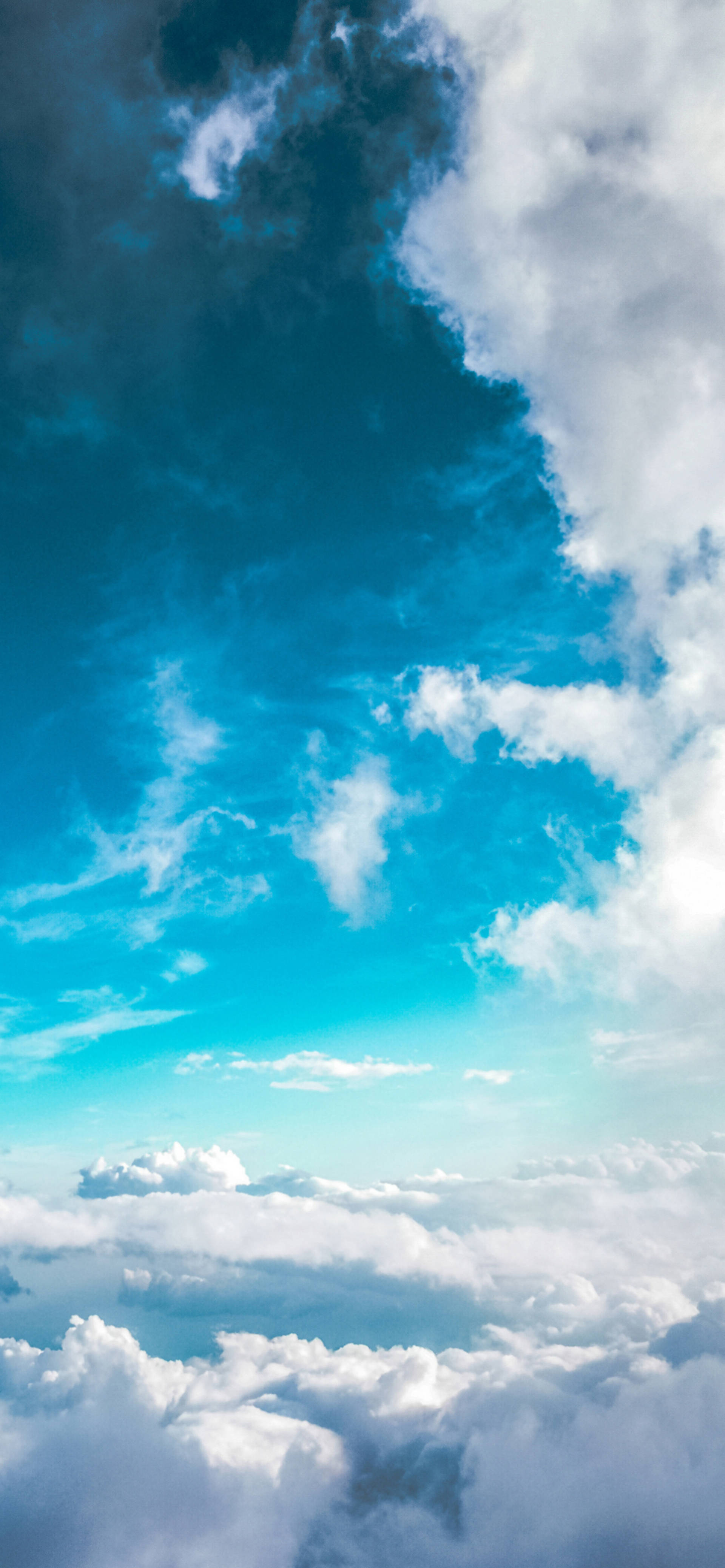 iPhone 13 Pro Max, cloudy sky, vibrant blue sky, 4K Phone Wallpaper