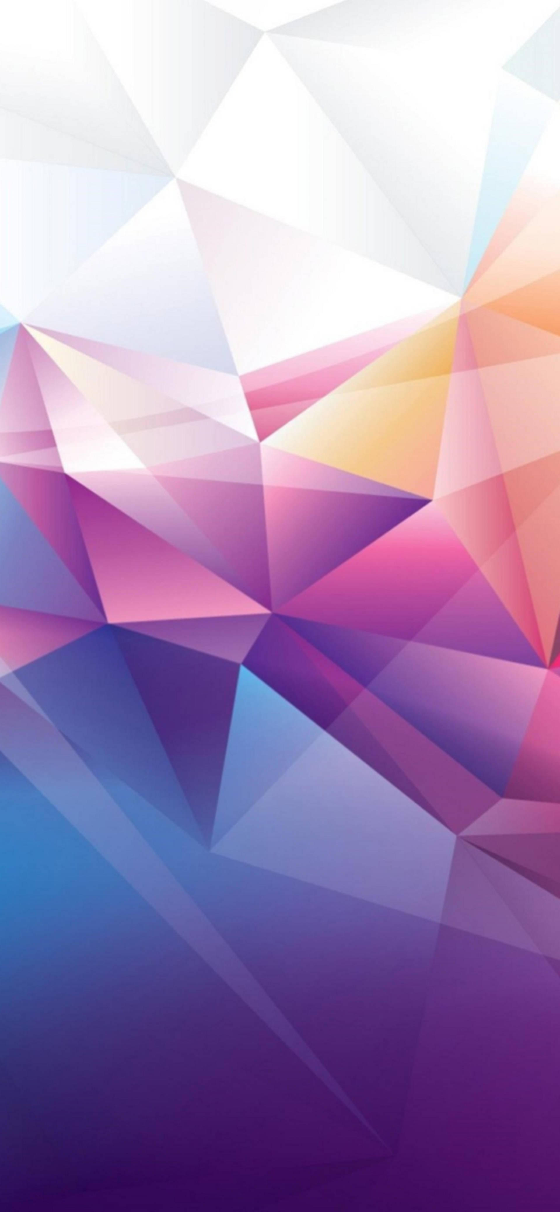 iPhone 13 Pro Max, triangular facets, cool blues, 4K Phone Wallpaper