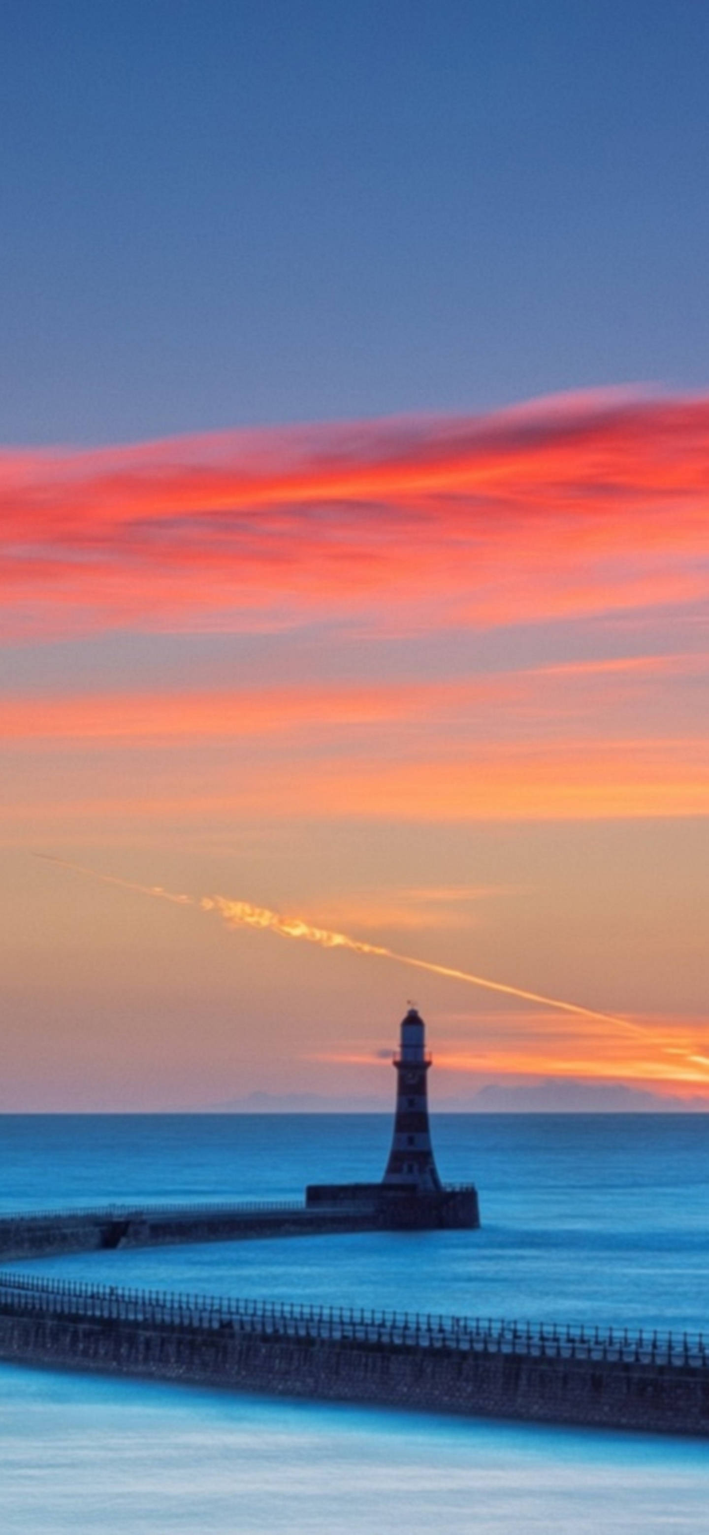 iPhone 13 Pro Max, lighthouse, pier, 2K Phone Wallpaper
