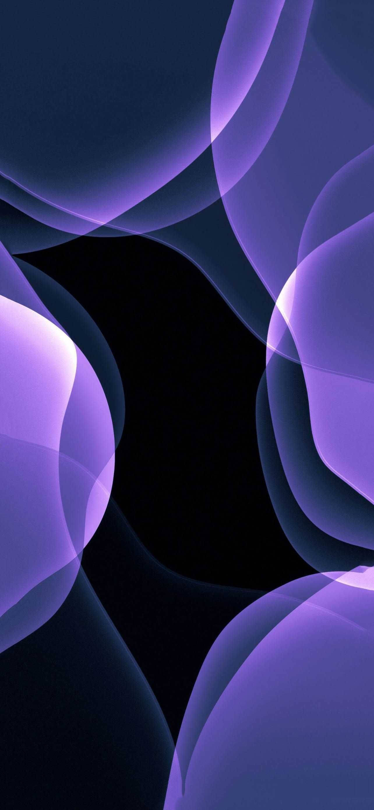 iPhone 13 Pro, dark purple, glowing curves, 2K Phone Wallpaper