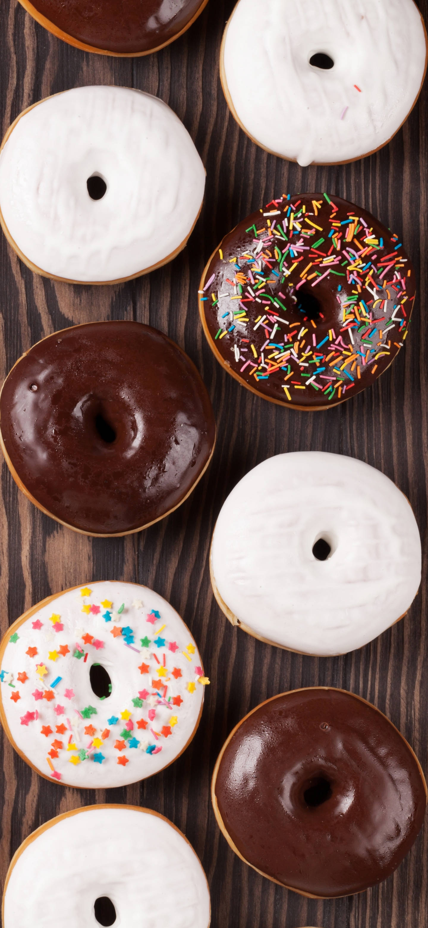 iPhone 13 Pro, glazed donuts, sprinkled donuts, 2K Phone Wallpaper