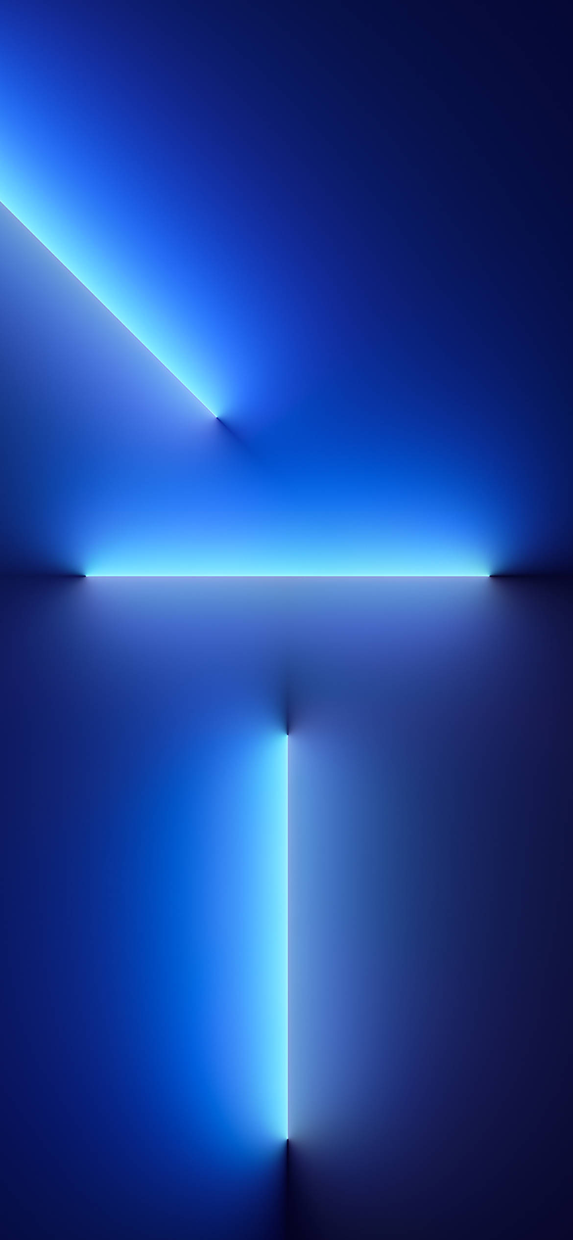 iPhone 13 Pro, blue neon lines, T shape, Full HD Phone Wallpaper