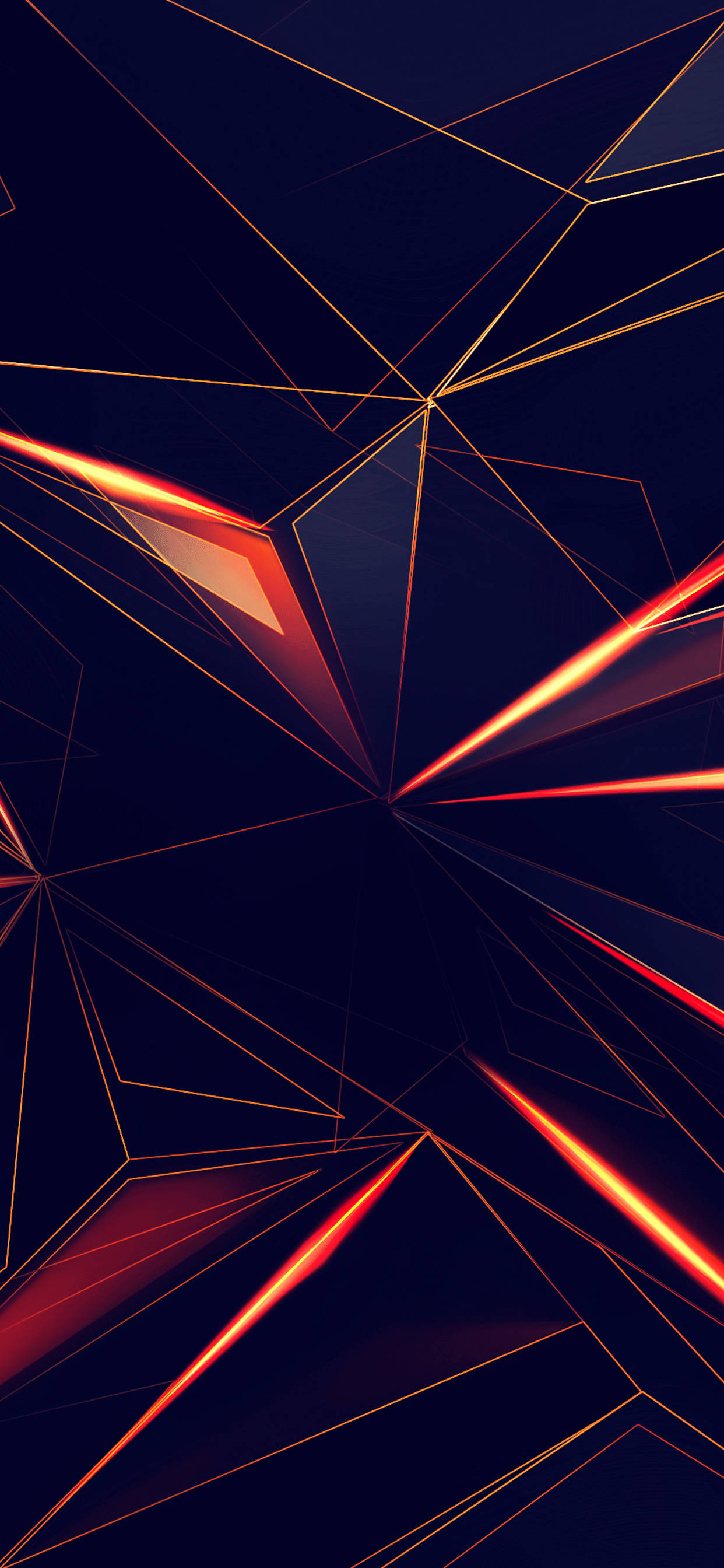 iPhone 13, crystal art, glowing red-orange facets, 2K Phone Wallpaper