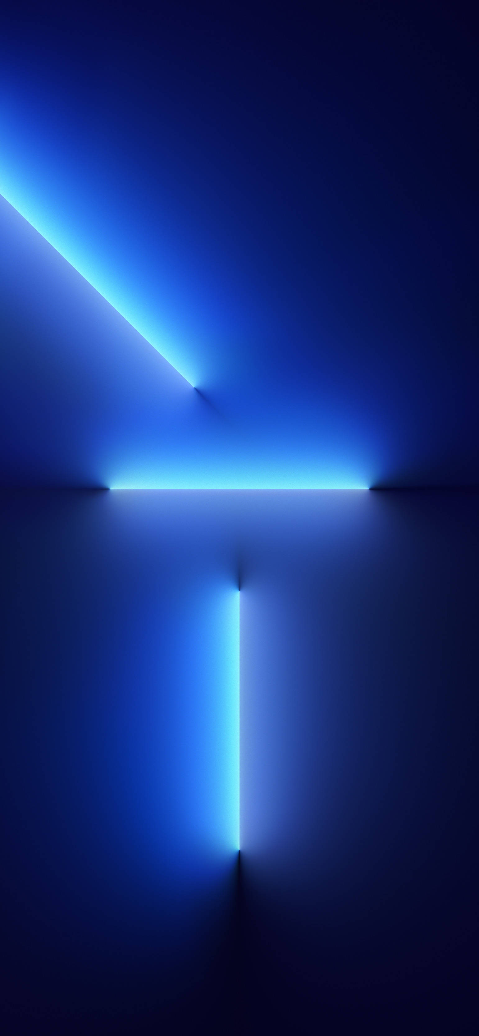 iPhone 13, blue light beam, glowing blue neon lines, 2K Phone Wallpaper
