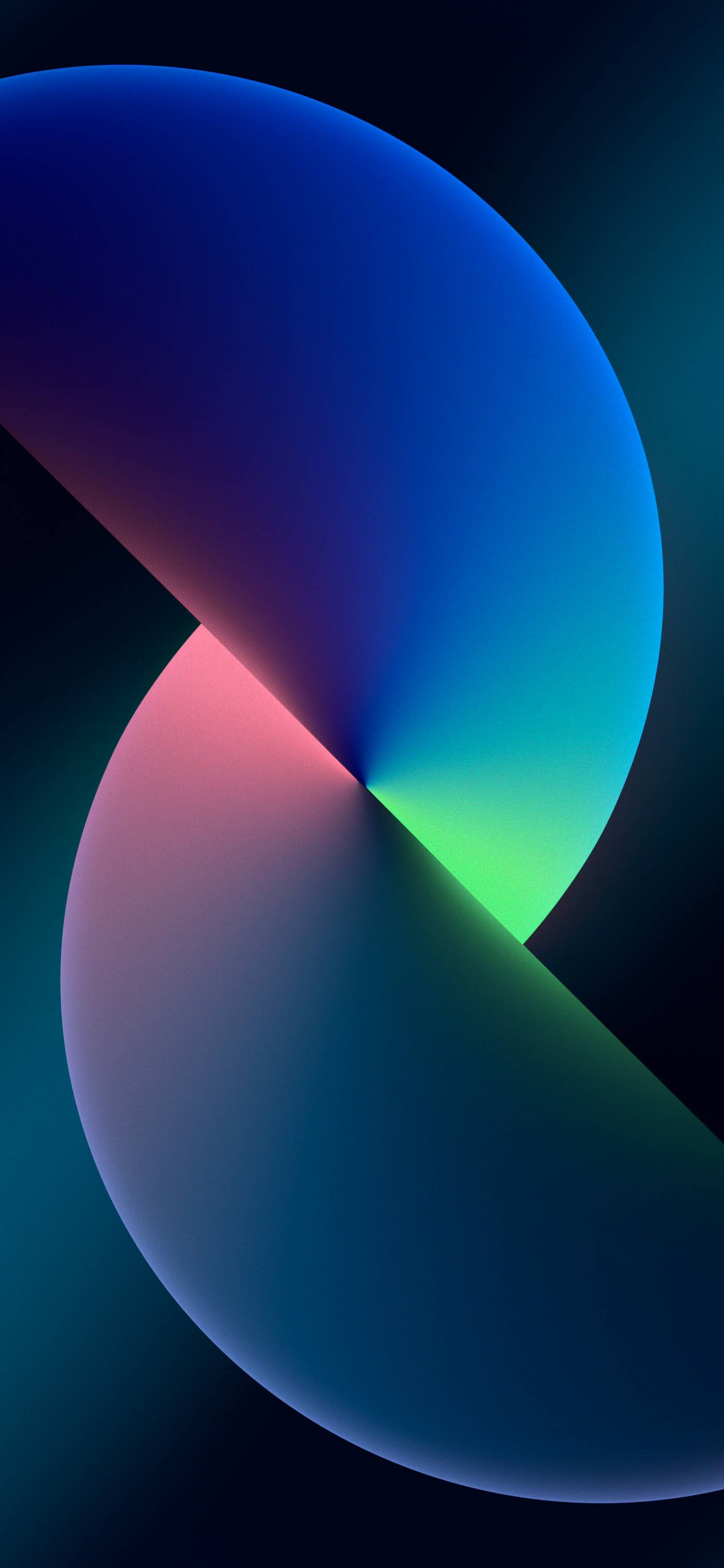 iPhone 13, Dark Blue, glowing curved shapes, 2K Phone Wallpaper
