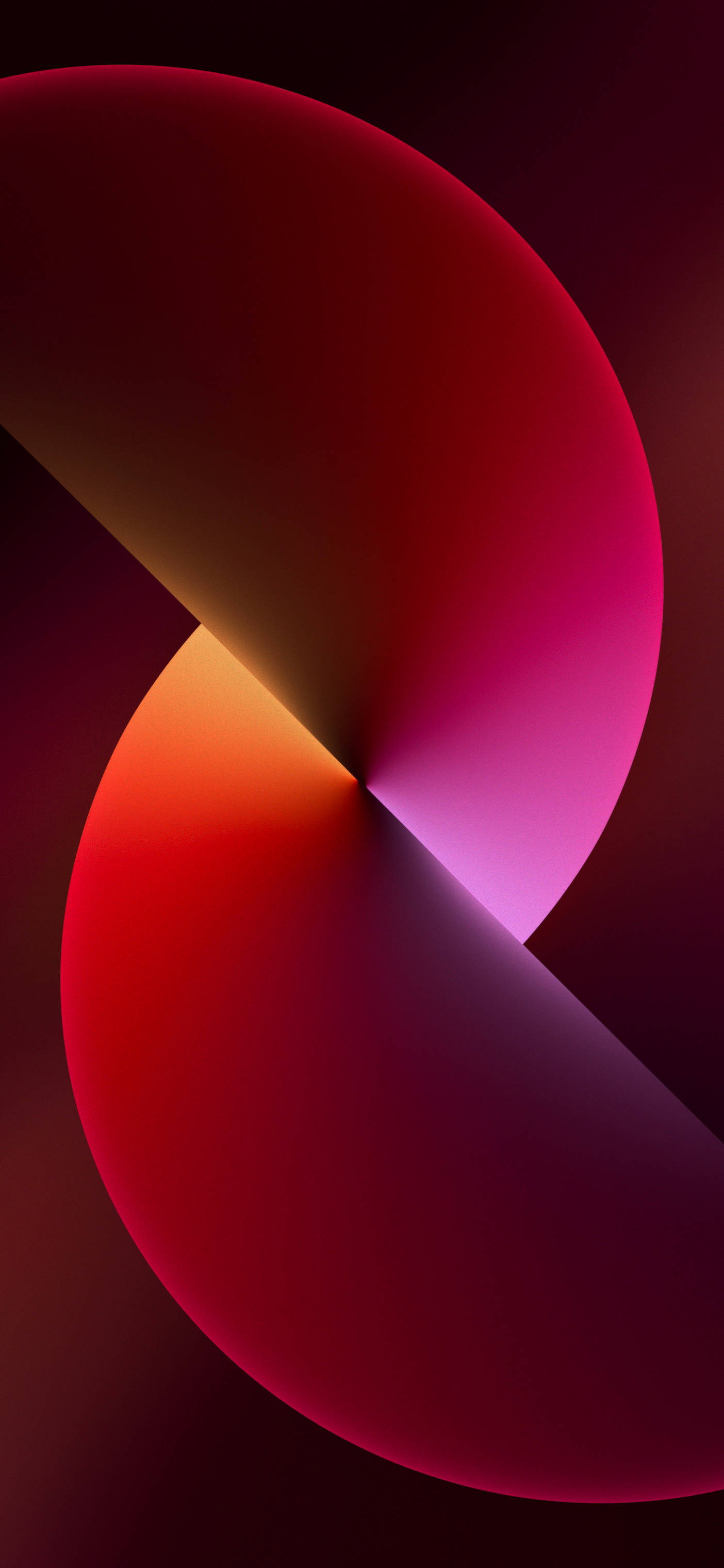 iPhone 13, Dark Red, glowing spheres, 2K Phone Wallpaper