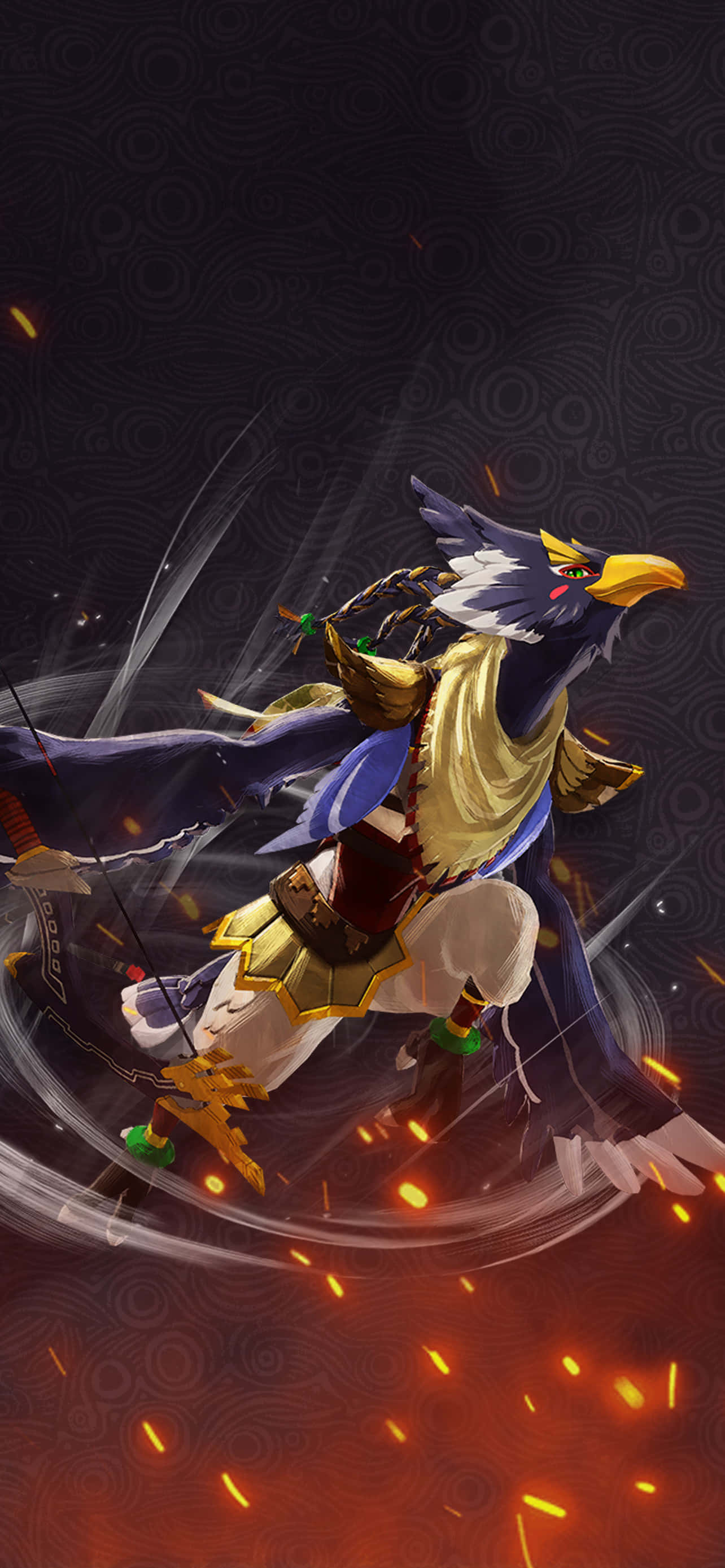 iPhone 14 Plus, anime eagle warrior, ornate armor, 2K Phone Wallpaper