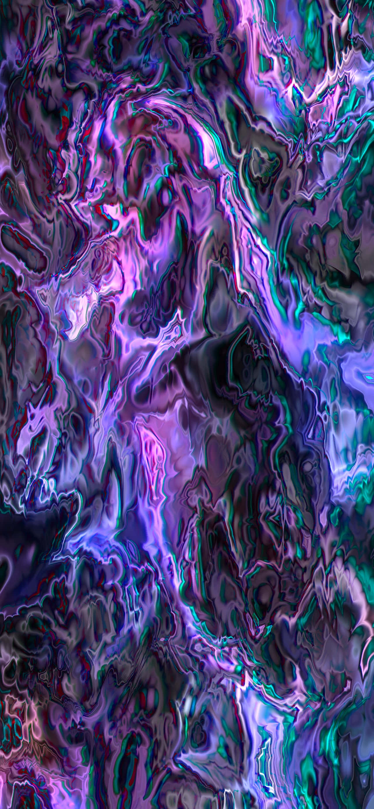 iPhone 14 Plus, neon purple, teal, 2K Phone Wallpaper