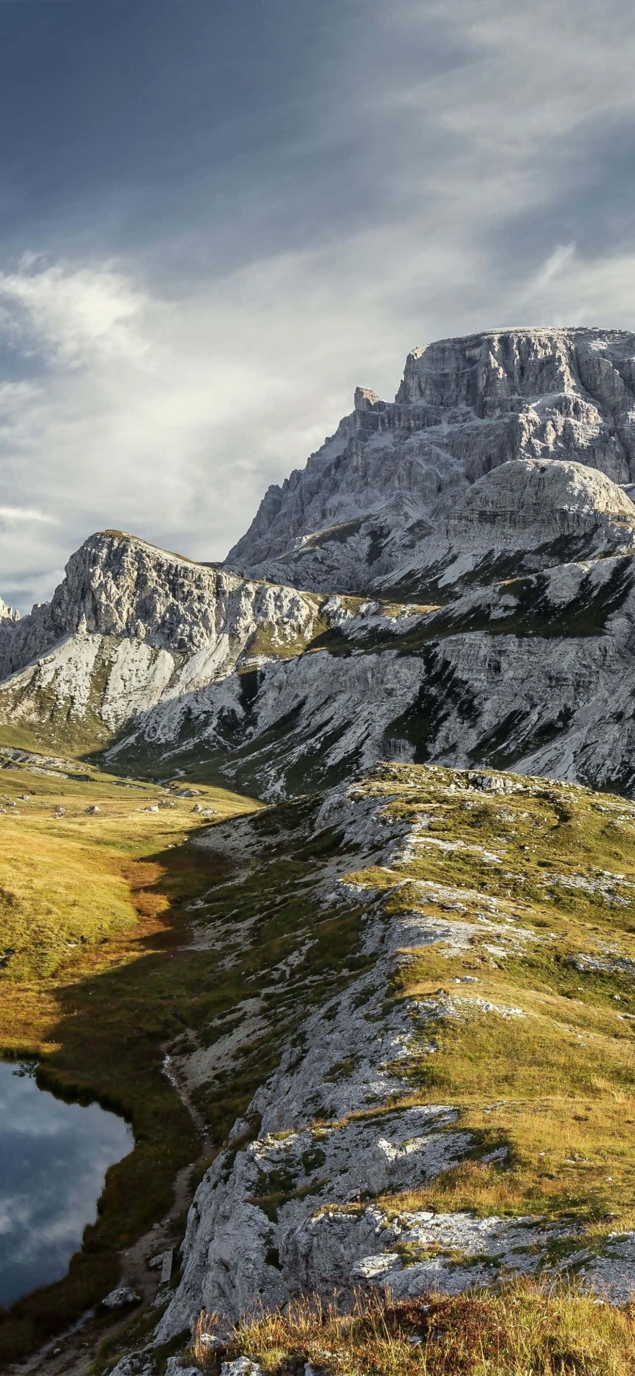 iPhone 14 Pro Max, mountain range, snow-dusted peaks, 2K Phone Wallpaper
