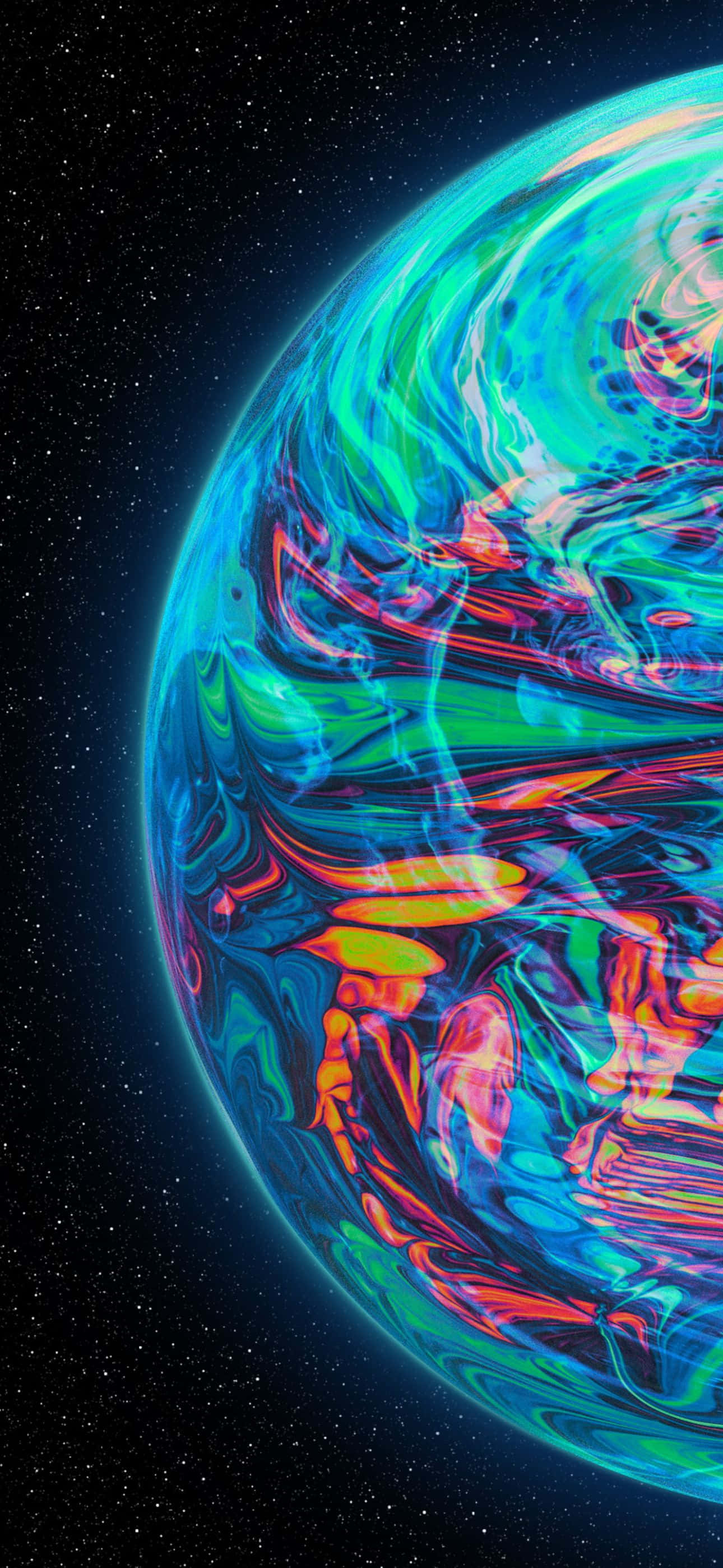 iPhone 14 Pro Max, neon blues, neon greens, 2K Phone Wallpaper