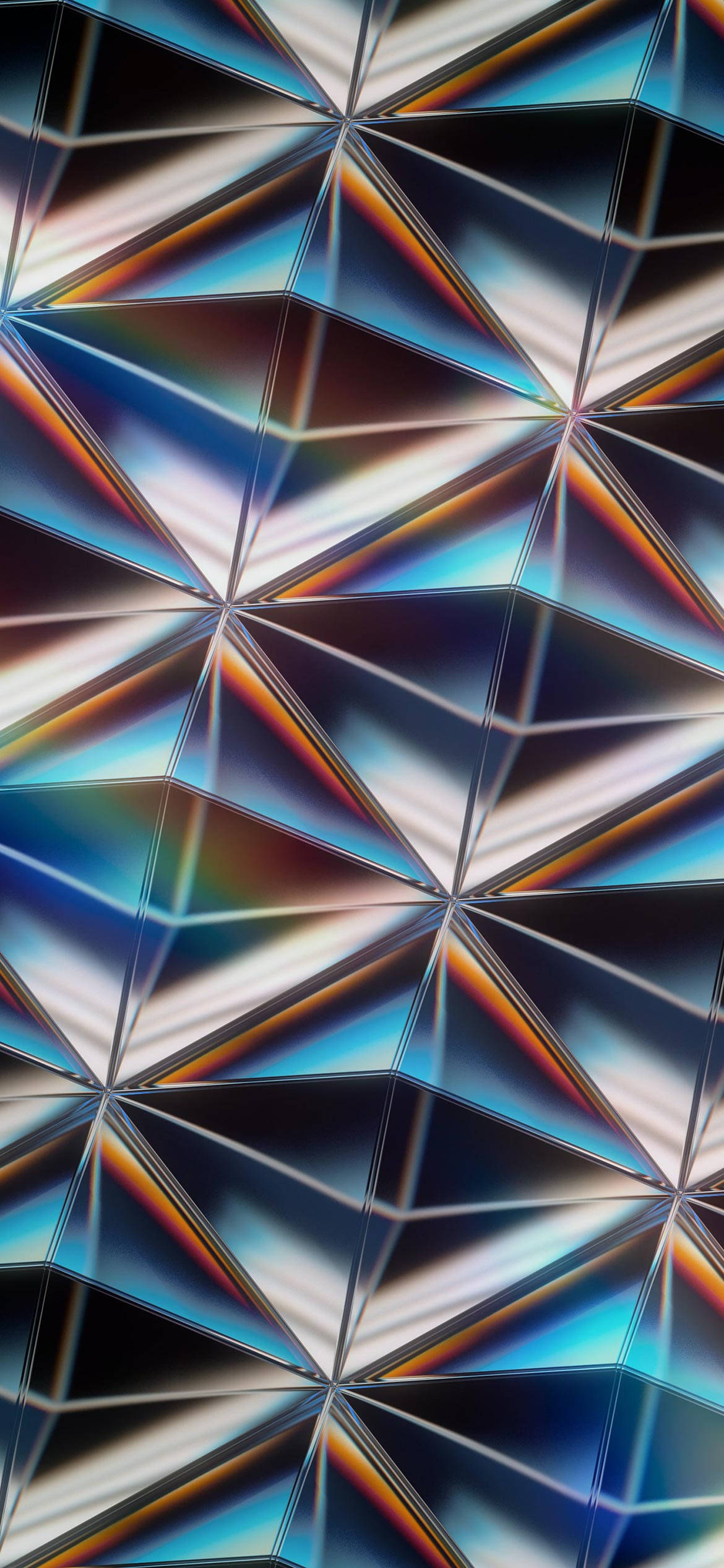 iPhone 14 Pro, 3D Diamond, iridescent blues, Full HD Phone Wallpaper