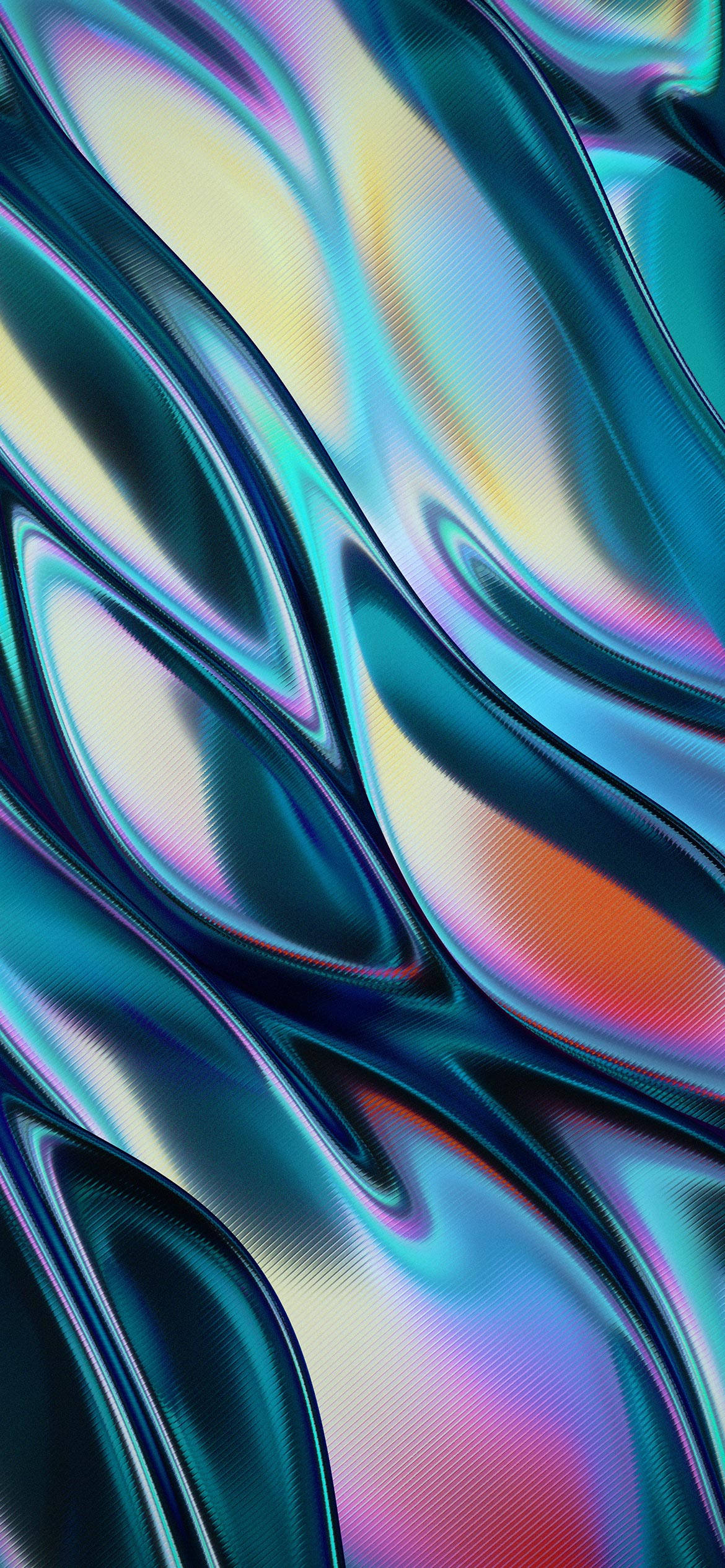 iPhone 14 Pro, iridescent liquid waves, shifting blues, Full HD Phone Wallpaper