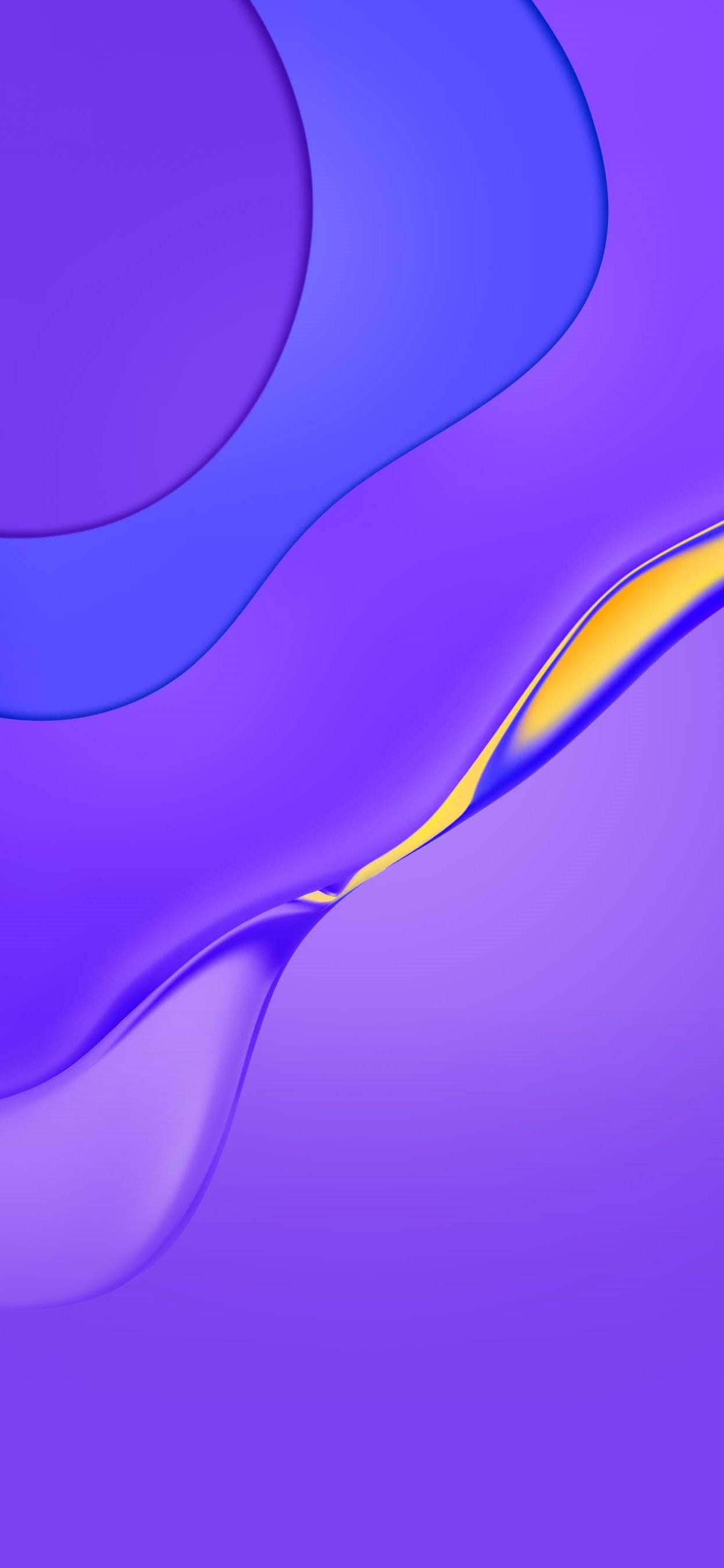 iPhone 14 Pro, Neon Purple, glowing golden accent curve, 2K Phone Wallpaper