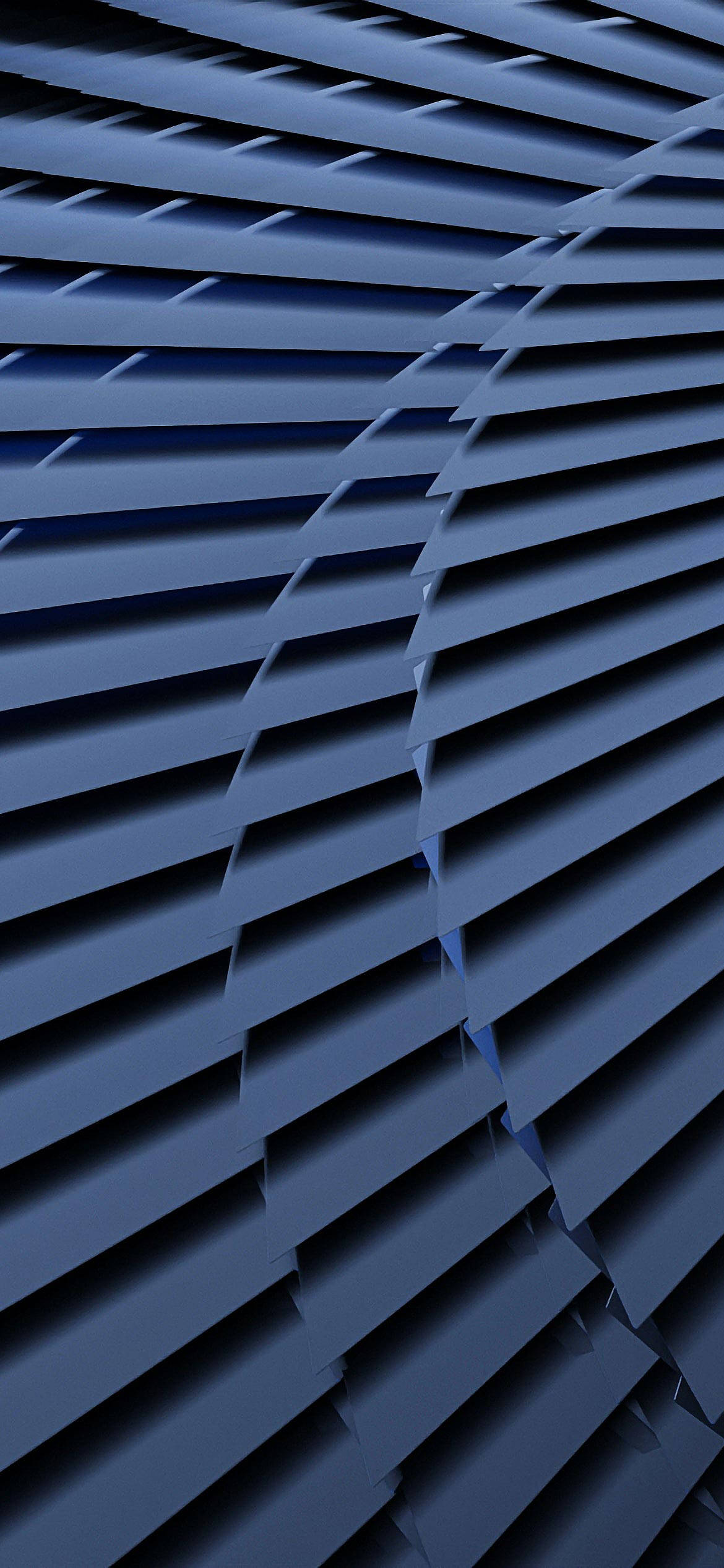 iPhone 14 Pro, 3D Dark Blue Lanes, deep blue geometric slats, Full HD Phone Wallpaper