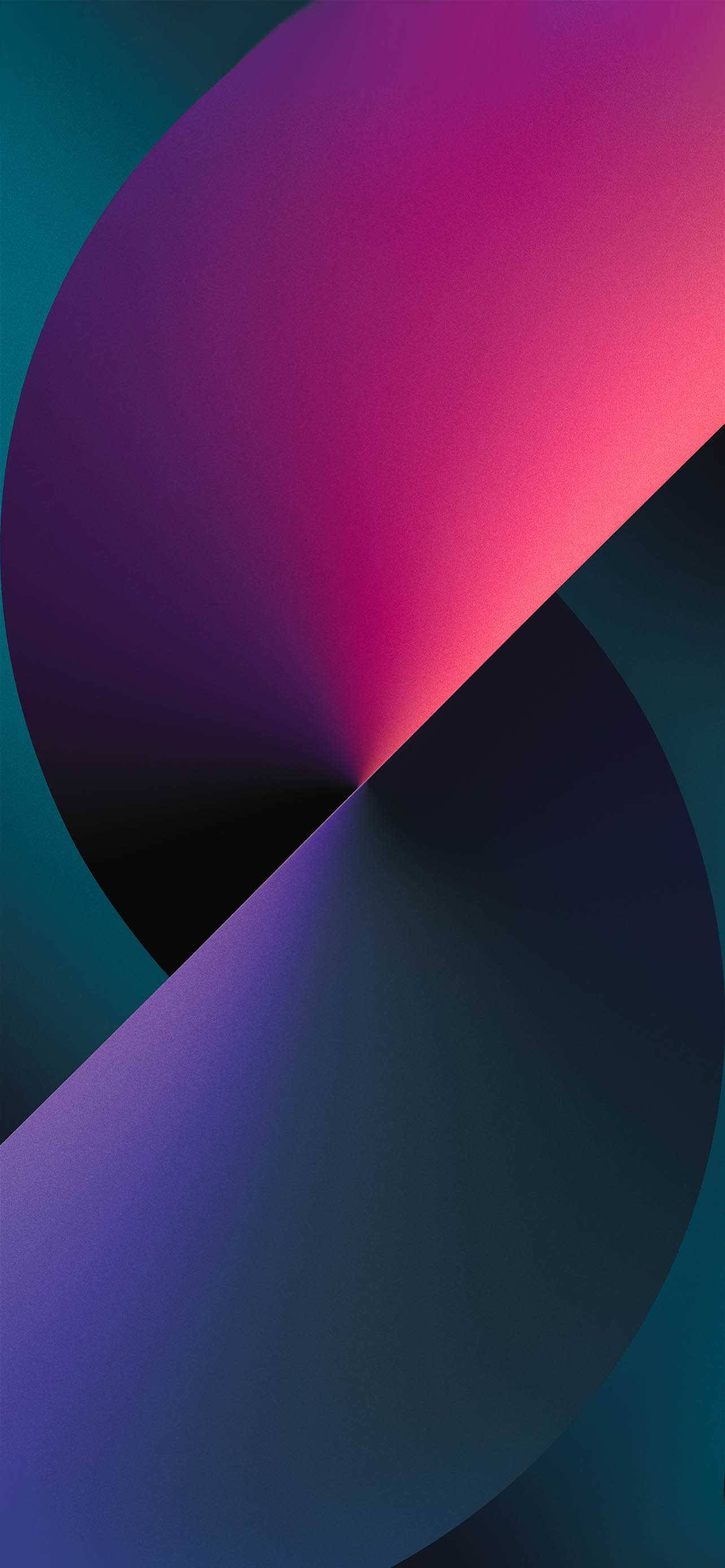 iPhone 14, half pink circle, magenta purple, 2K Phone Wallpaper