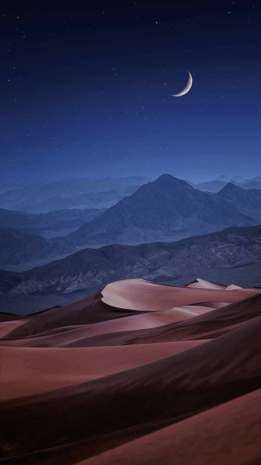 iPhone 14, Dark Moon, desert night, HD Phone Wallpaper