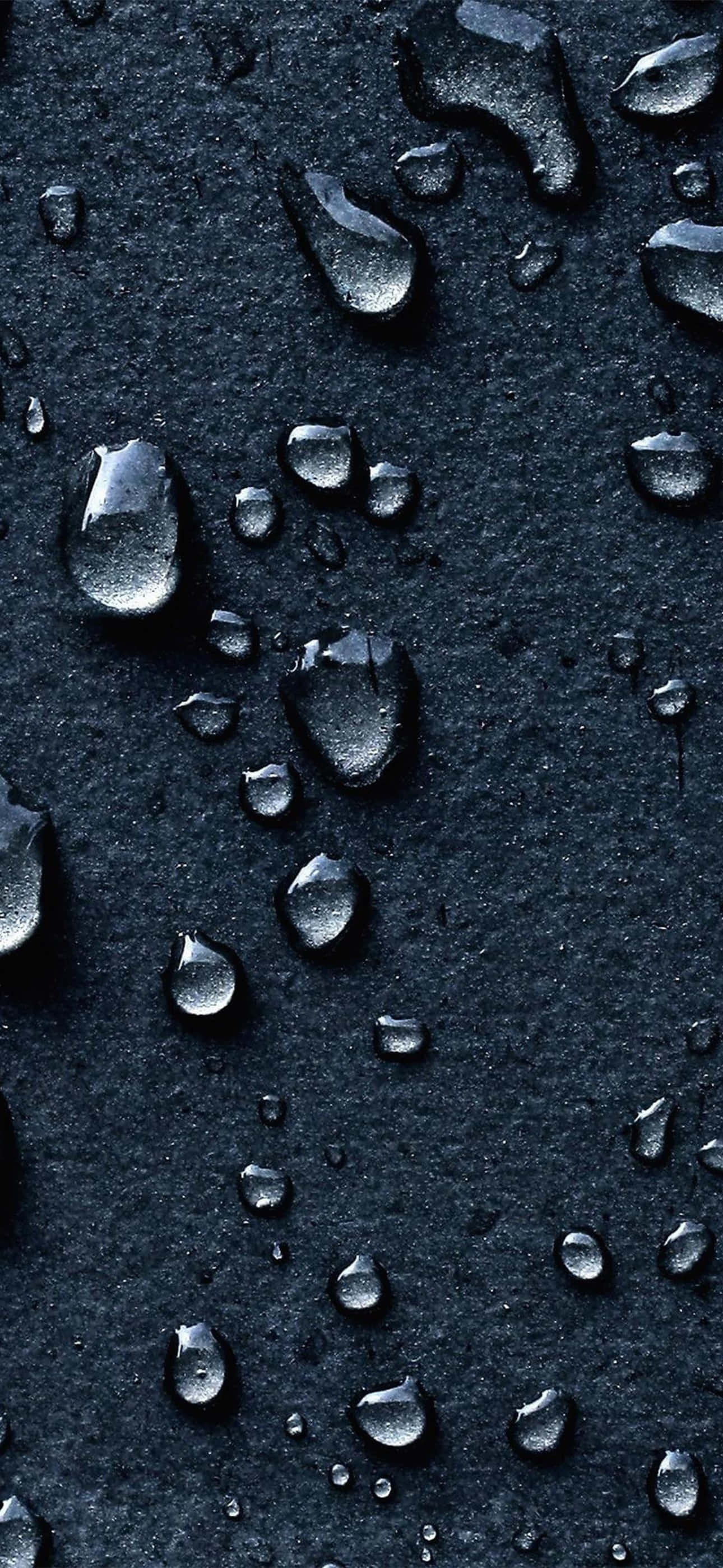 iPhone 15 Pro Max, matte black, water droplets, 2K Phone Wallpaper