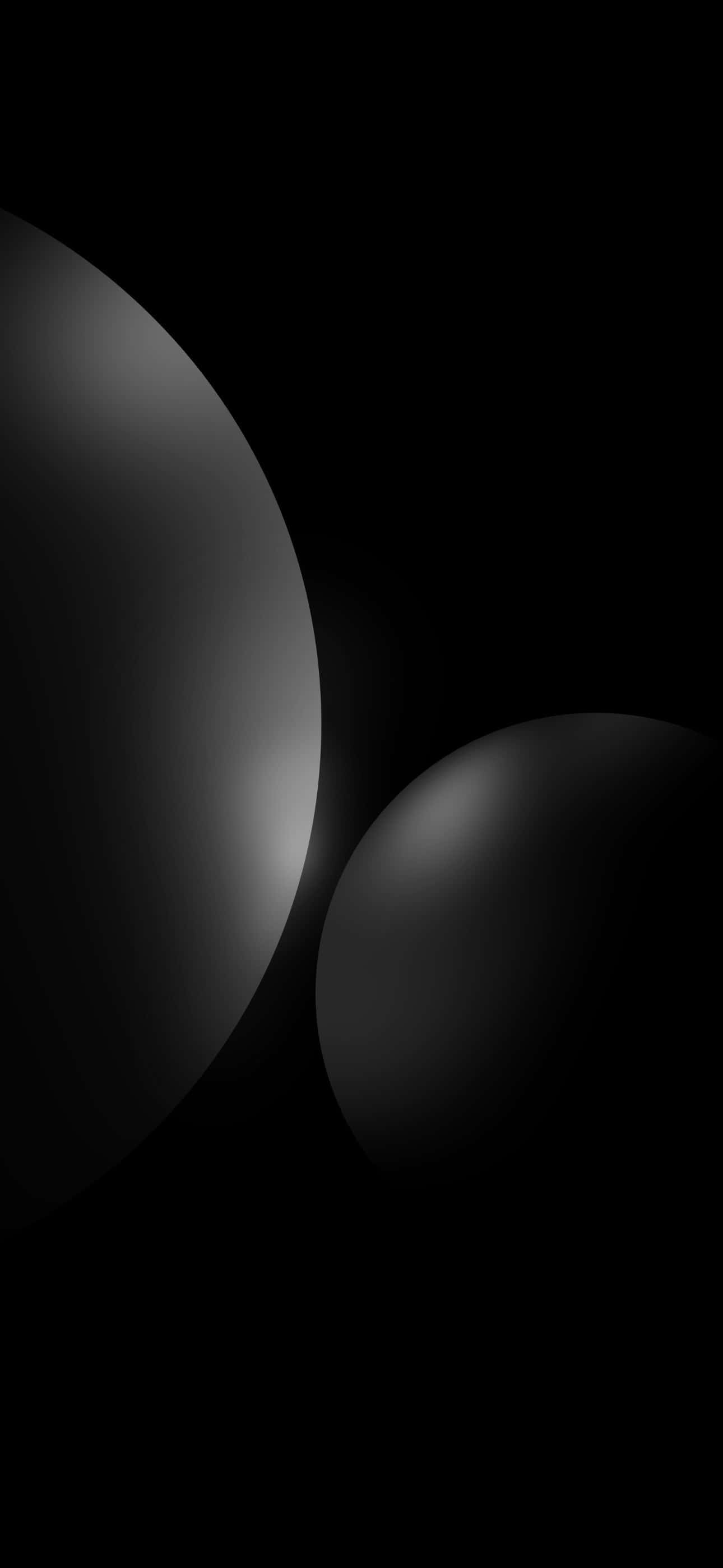 iPhone 16 Plus, gray spheres, deep black void, 2K Phone Wallpaper