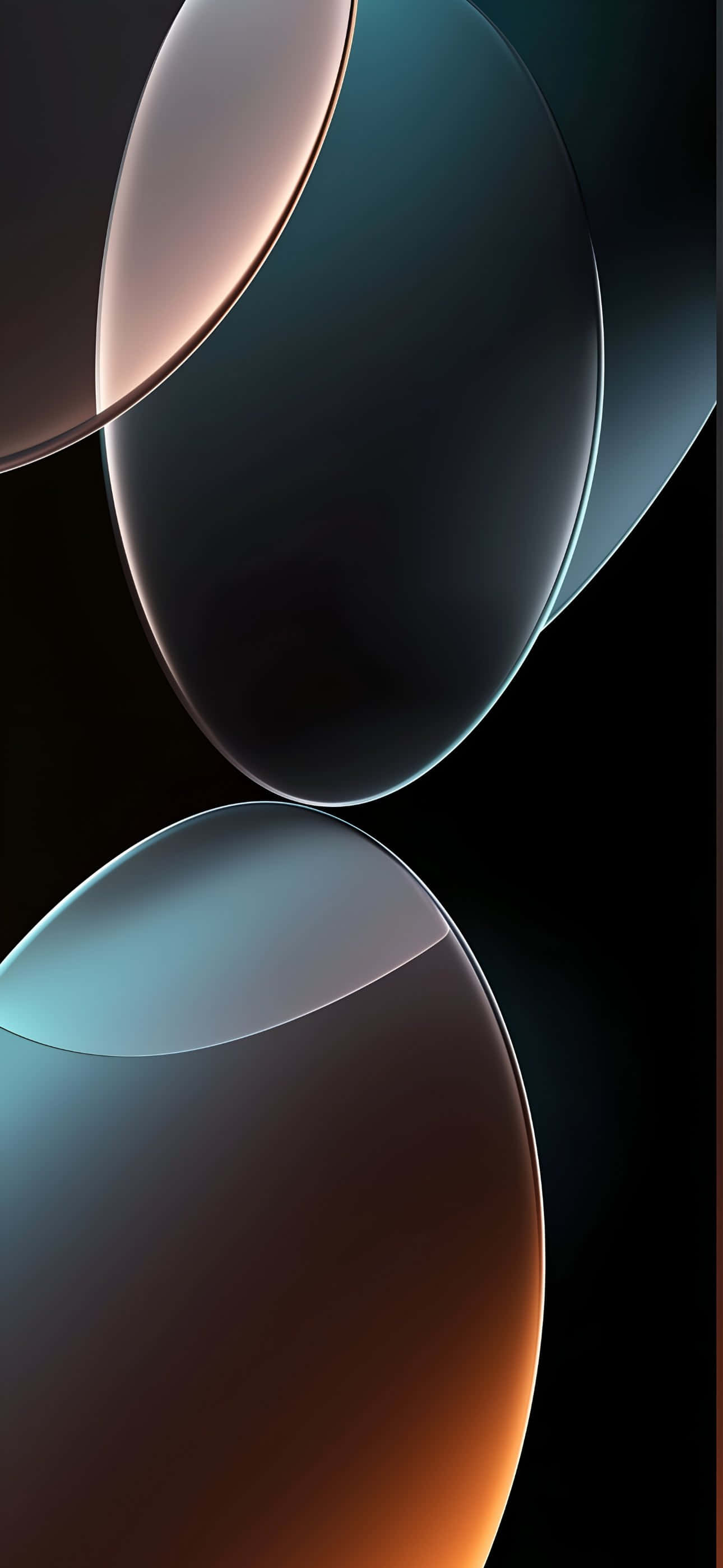 iPhone 16 Plus, abstract, glossy curved shapes, 2K Phone Wallpaper