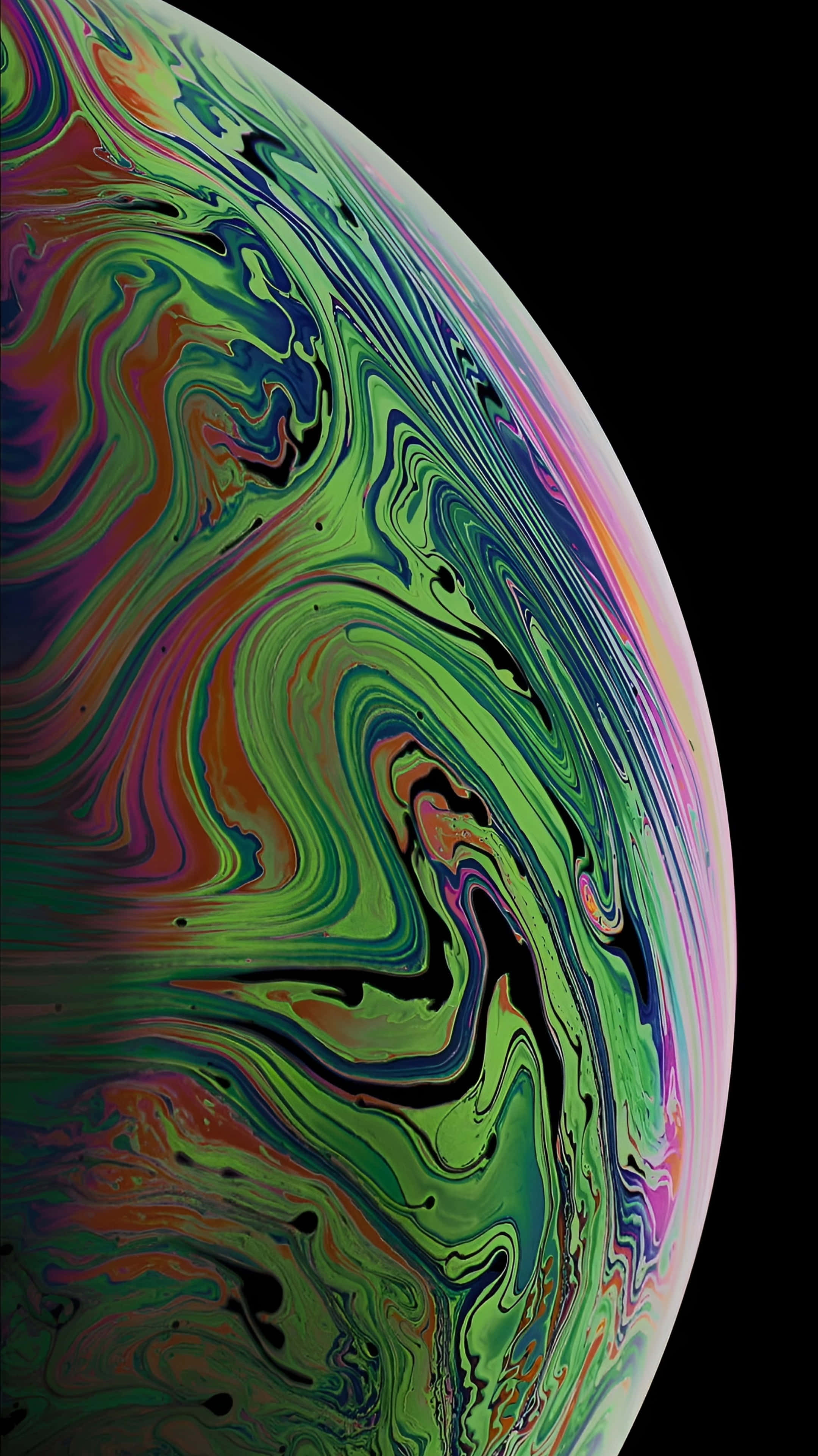 iPhone 16 Pro Max, iridescent, vivid greens, 4K Phone Wallpaper