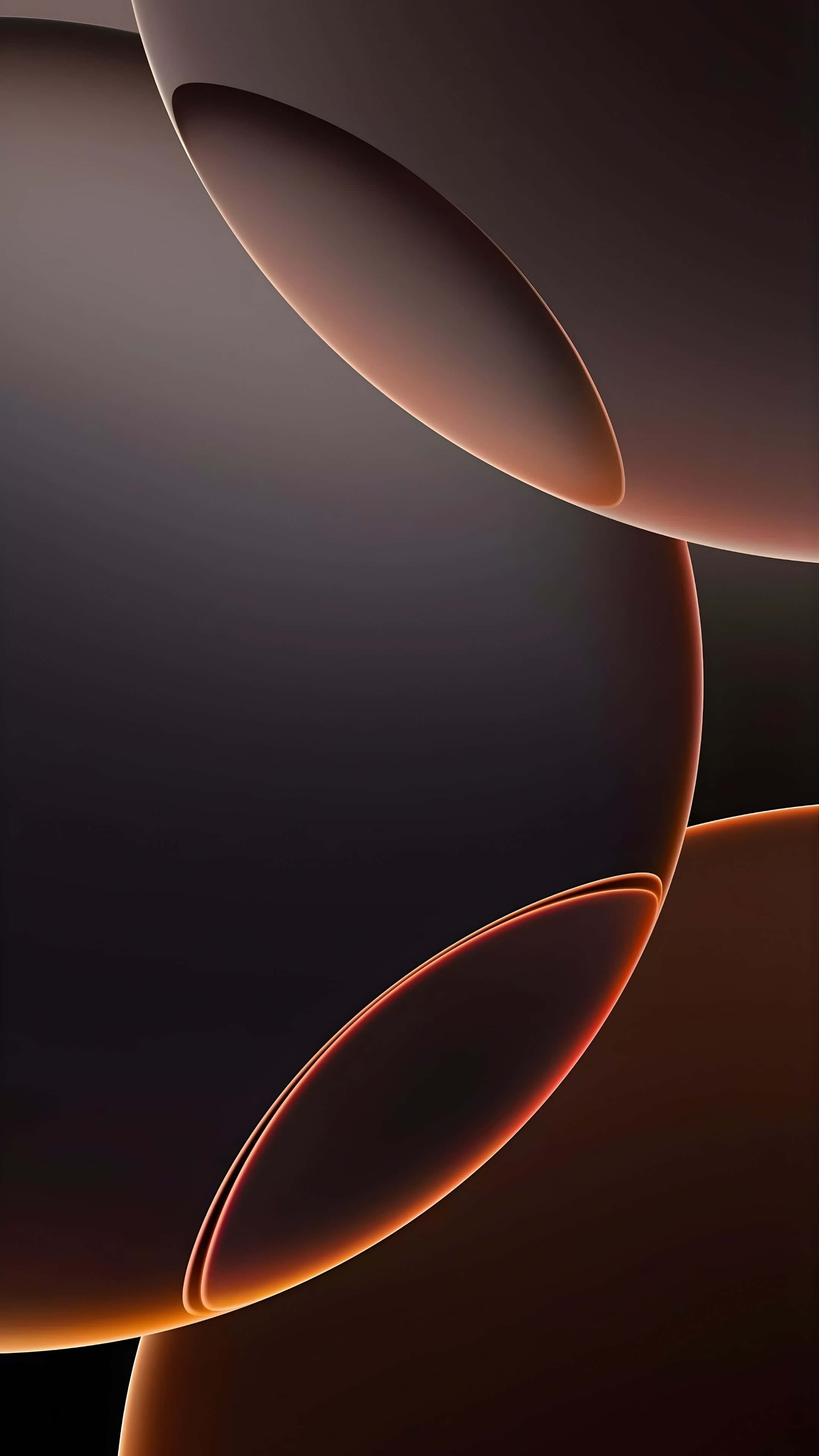iPhone 16 Pro Max, dark brown, orange glowing, 4K Phone Wallpaper