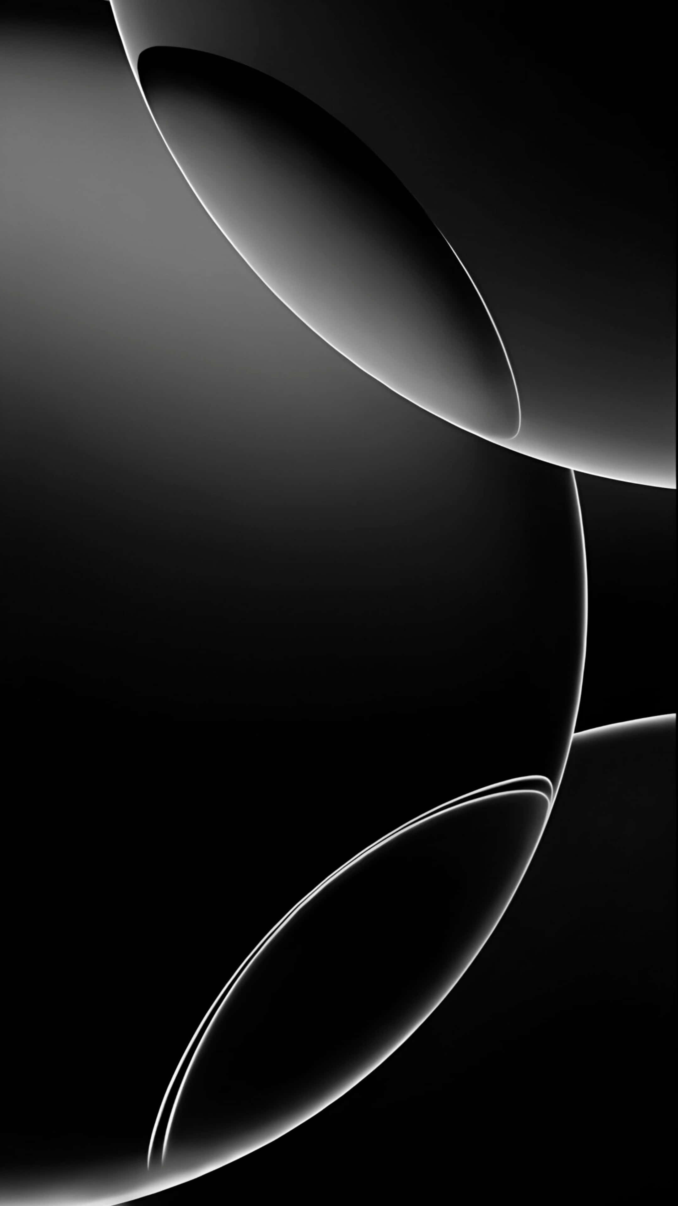 iPhone 16 Pro Max, glowing curved white lines, deep black gradient background, 4K Phone Wallpaper