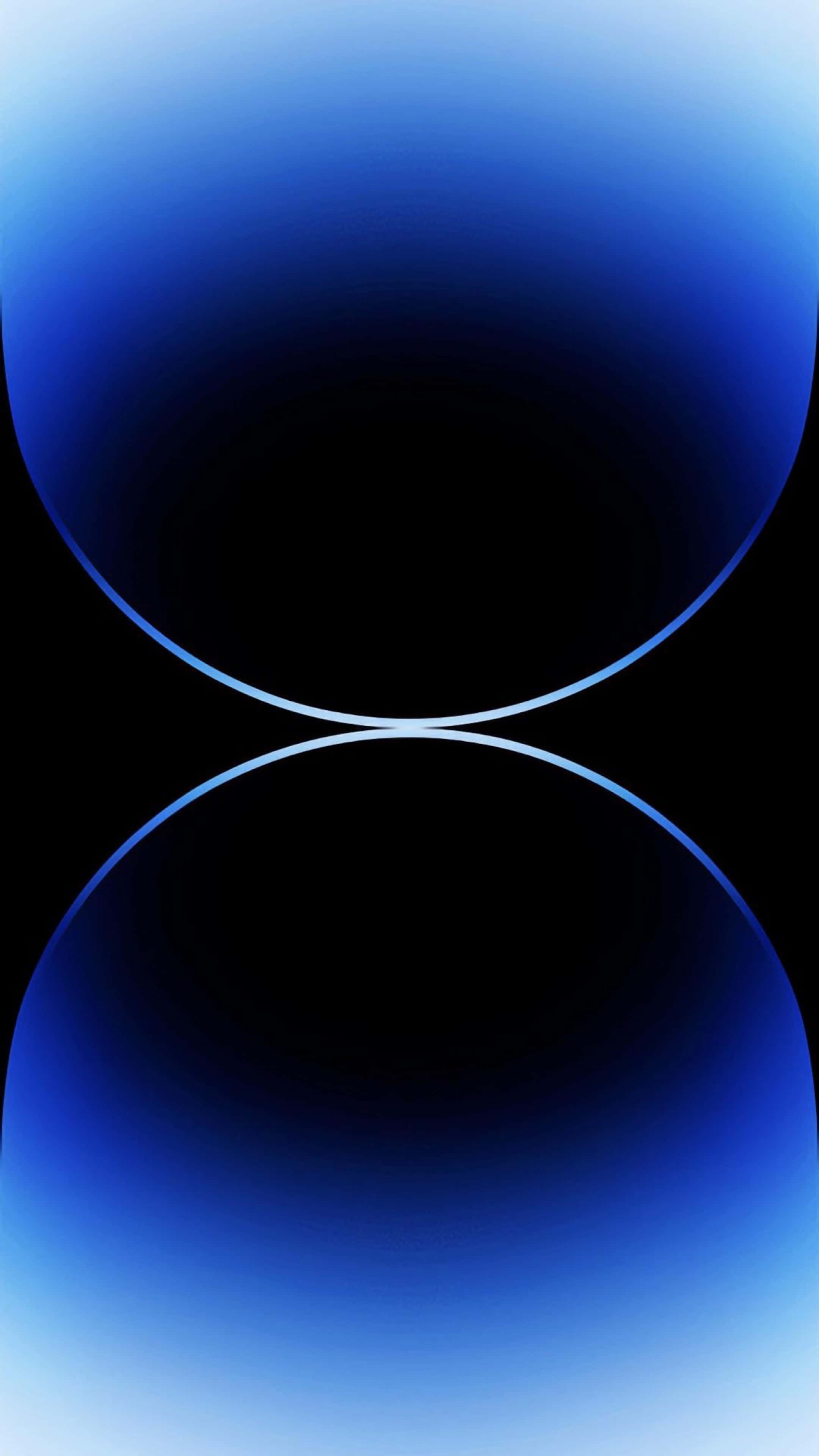 iPhone 16 Pro, glowing blue hemispheres, black background, 4K Phone Wallpaper