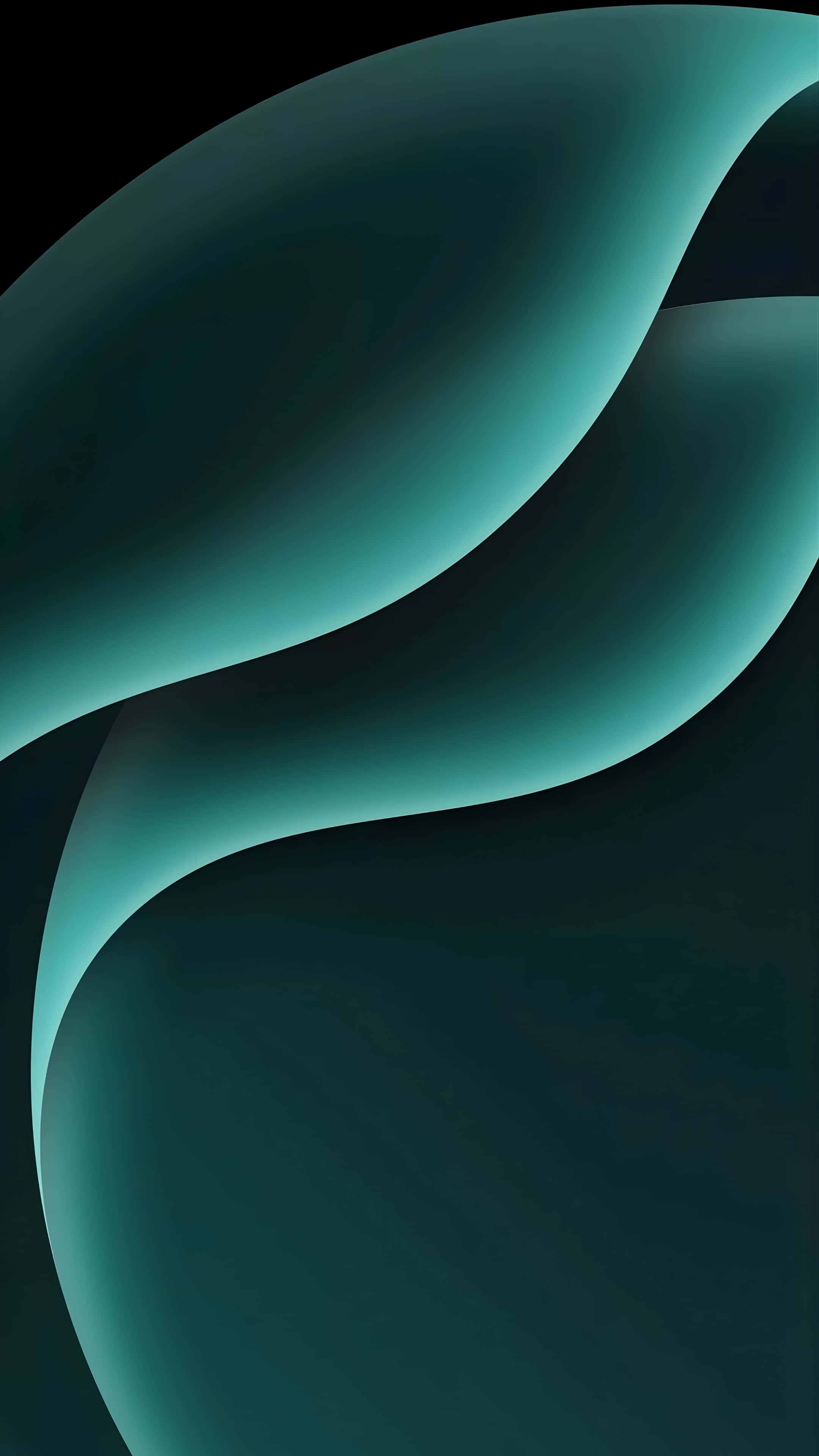 iPhone 16 Pro, teal, abstract waves, 4K Phone Wallpaper