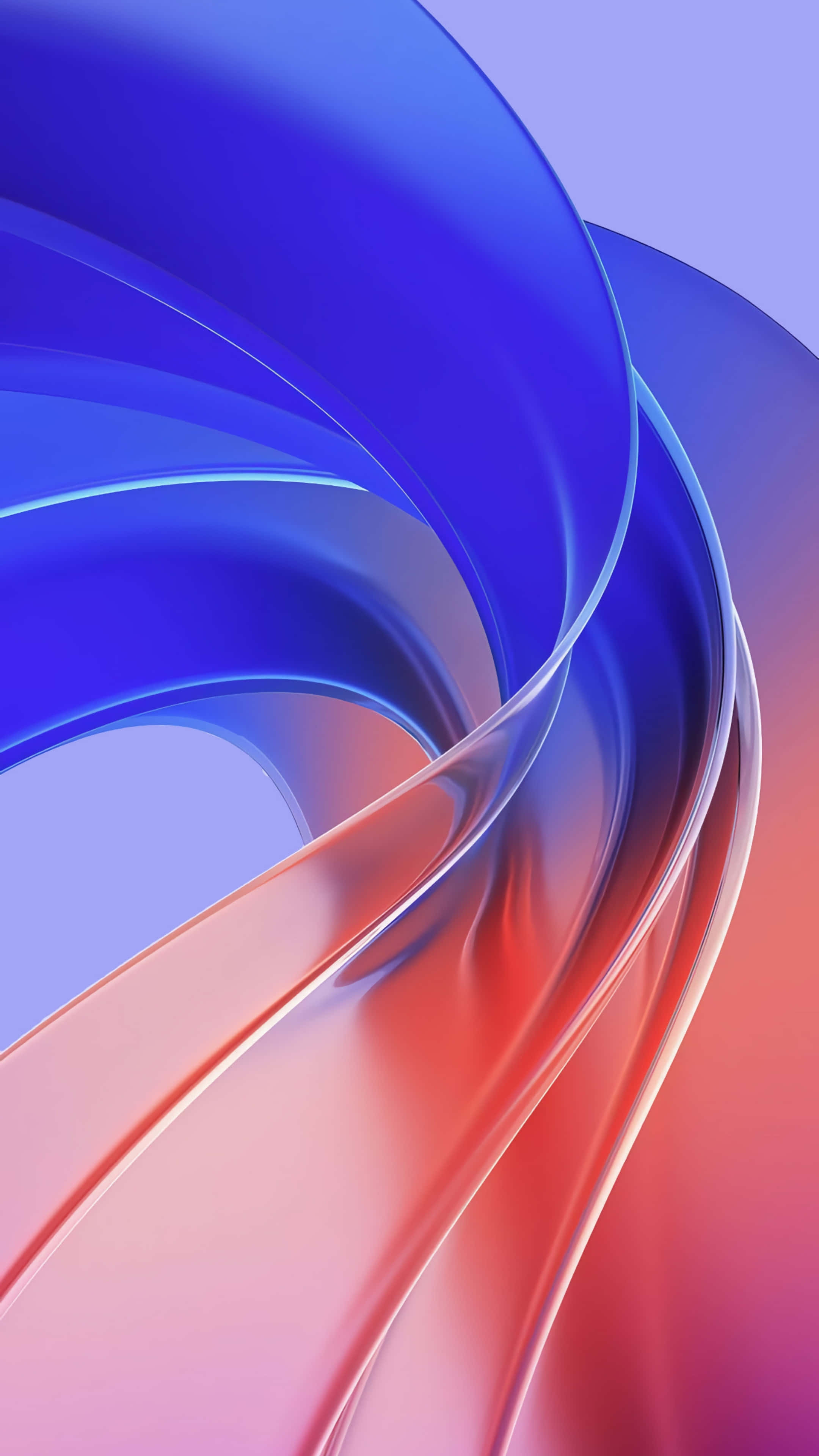 iPhone 16 Pro, glossy blue, pink ribbon, 4K Phone Wallpaper