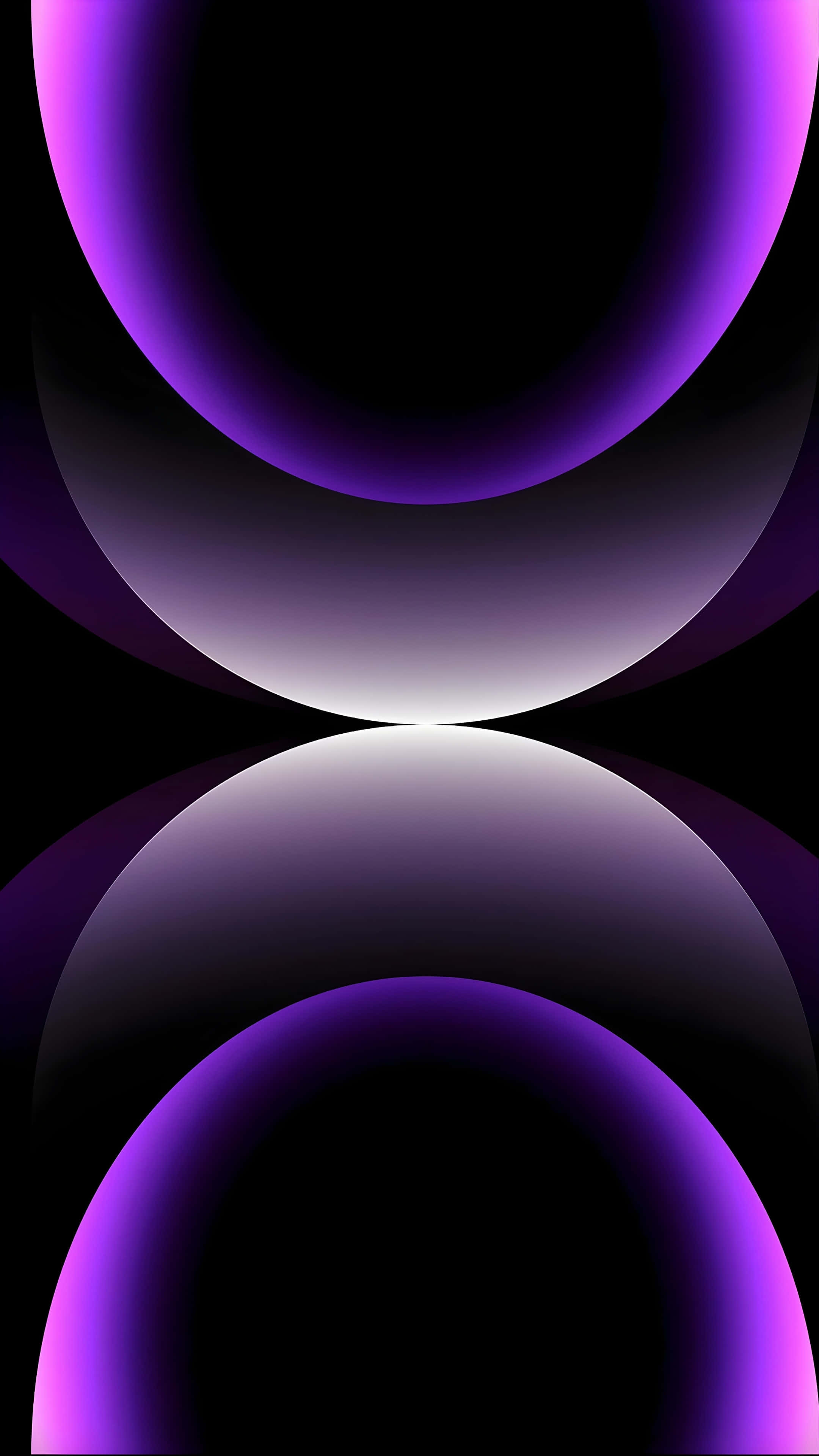 iPhone 16 Pro, purple, glowing purple hemispheres, 4K Phone Wallpaper