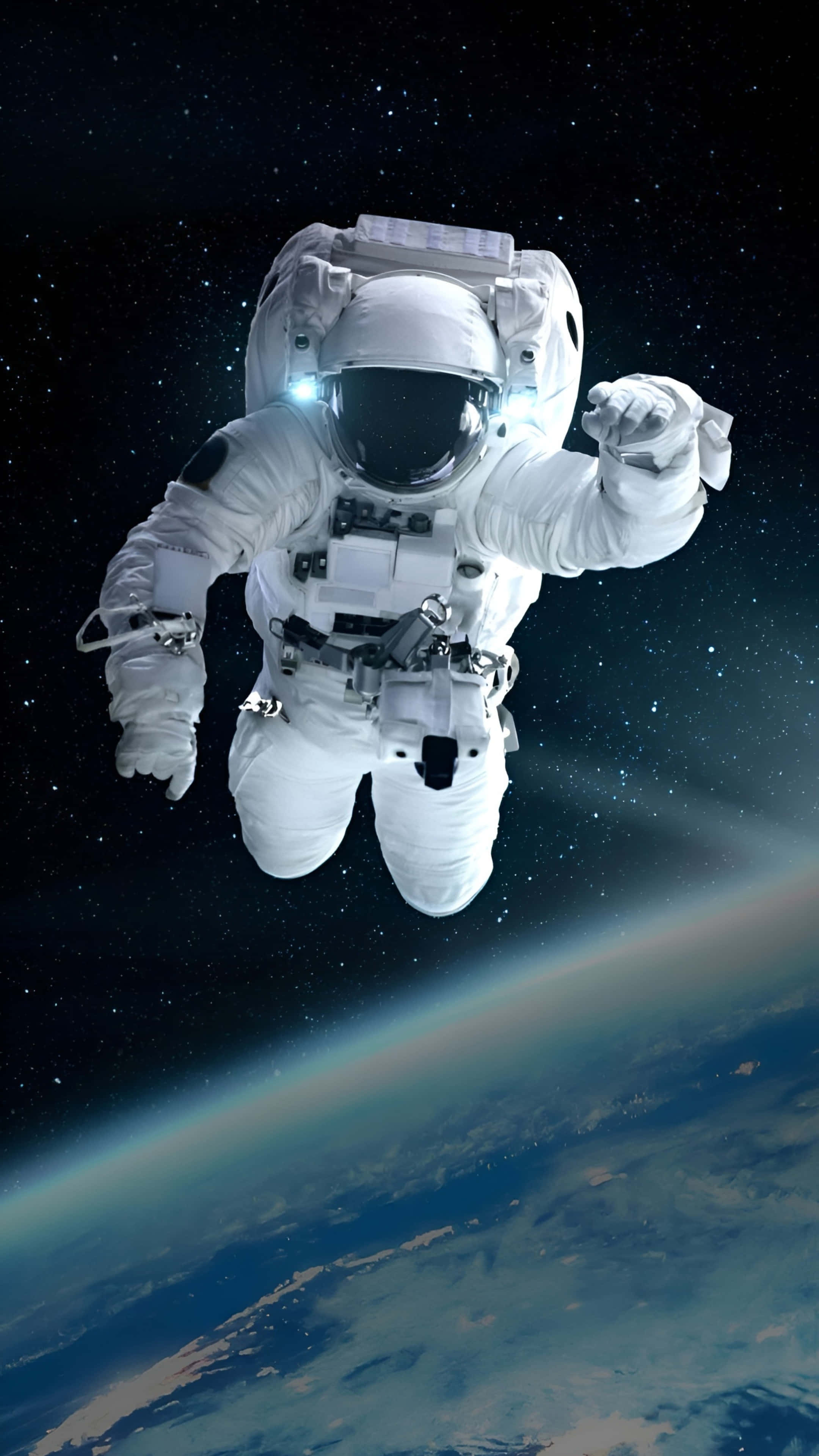 iPhone 16 Pro, astronaut, white spacesuit, 4K Phone Wallpaper
