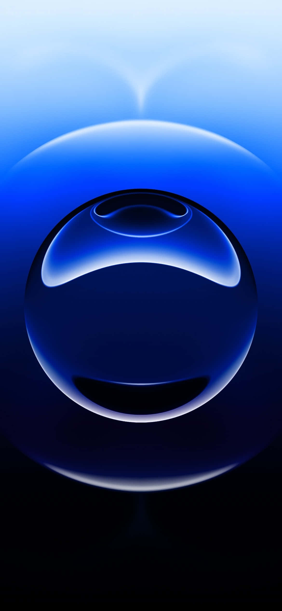 iPhone 16e, luminous blue sphere, glowing highlights, Full HD Phone Wallpaper