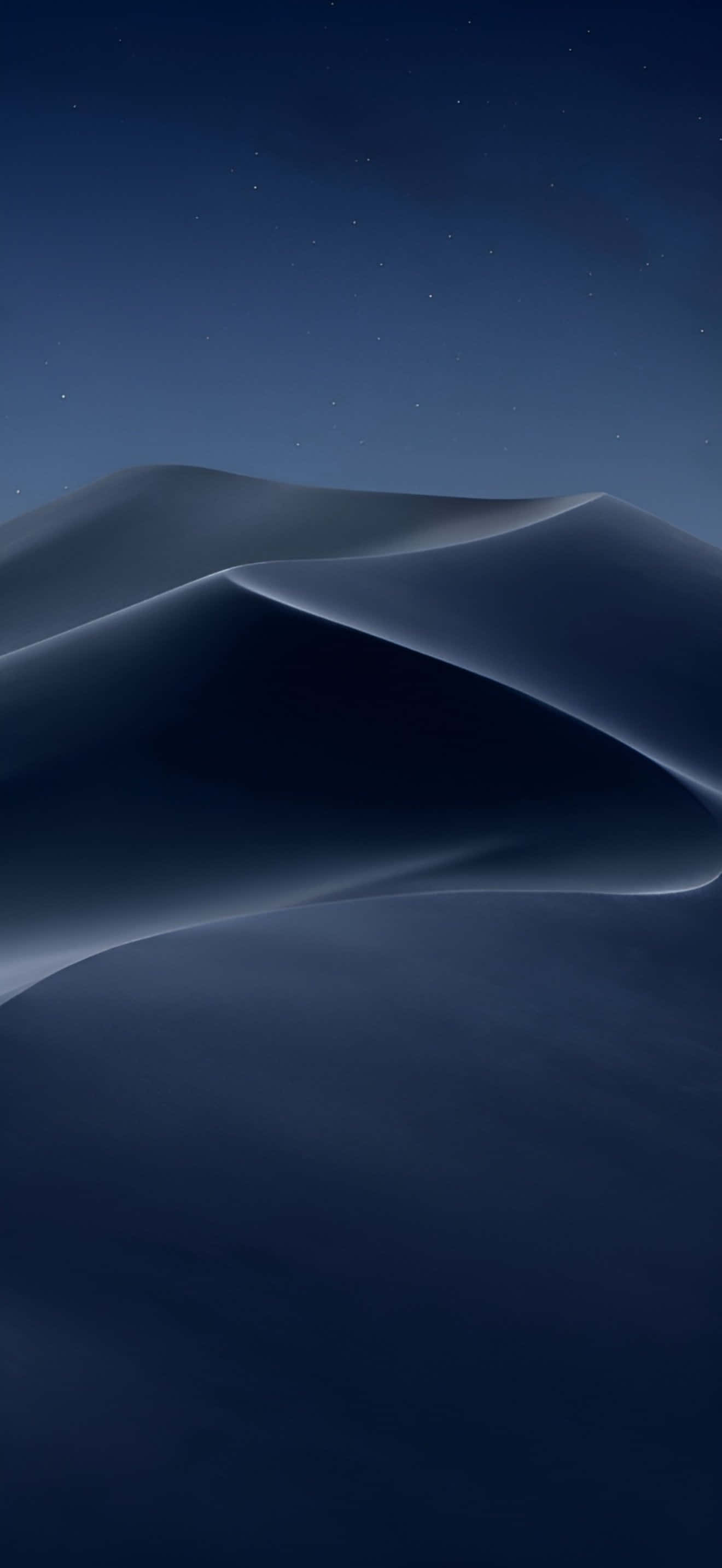 iPhone 17 Pro Max, dark blue dunes, starry night sky, 2K Phone Wallpaper