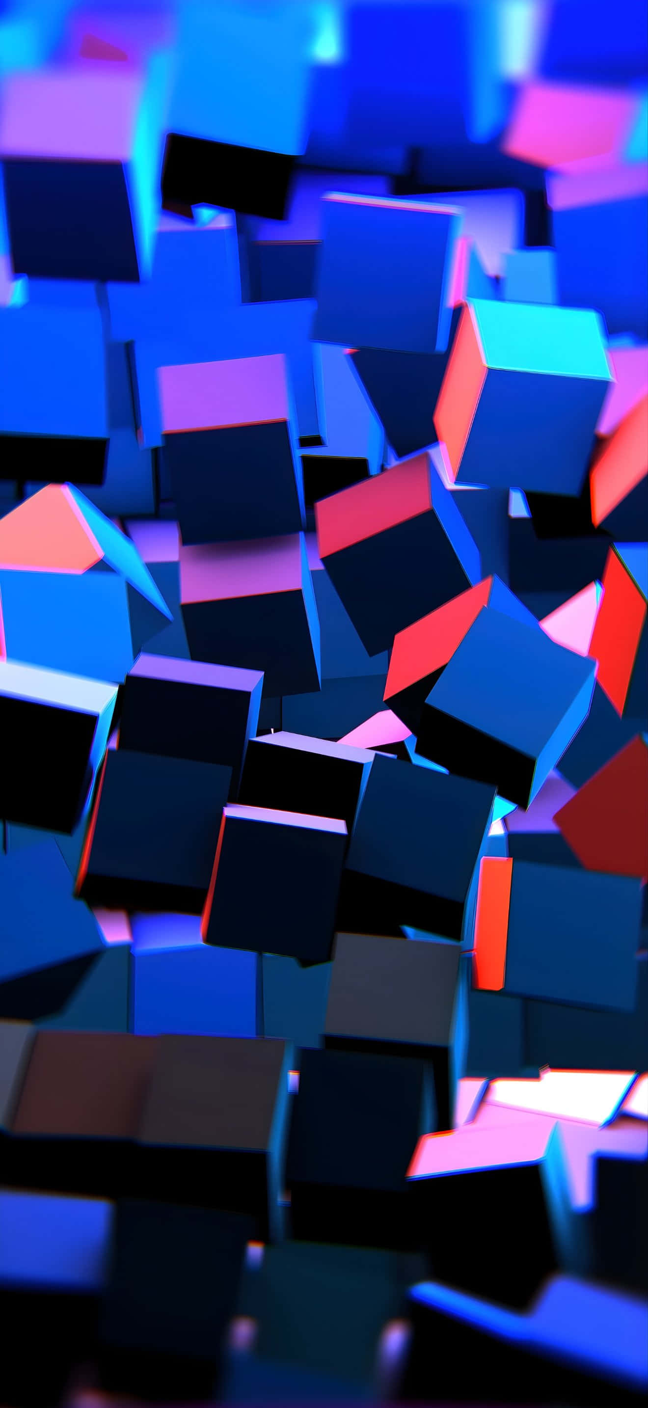 iPhone 17 Pro Max, dynamic wallpaper, geometric cubes, 2K Phone Wallpaper