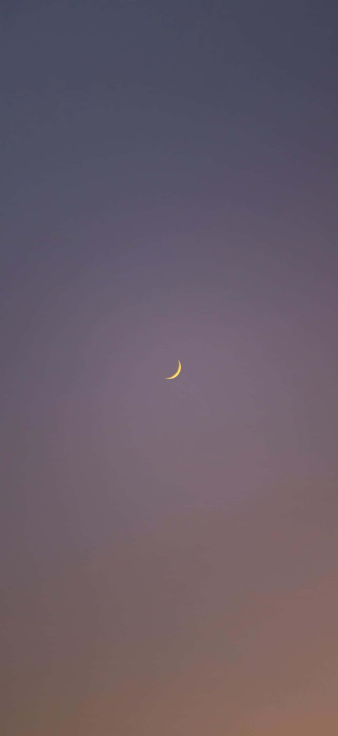 iPhone 17 Pro Max, crescent moon, twilight sky, 2K Phone Wallpaper