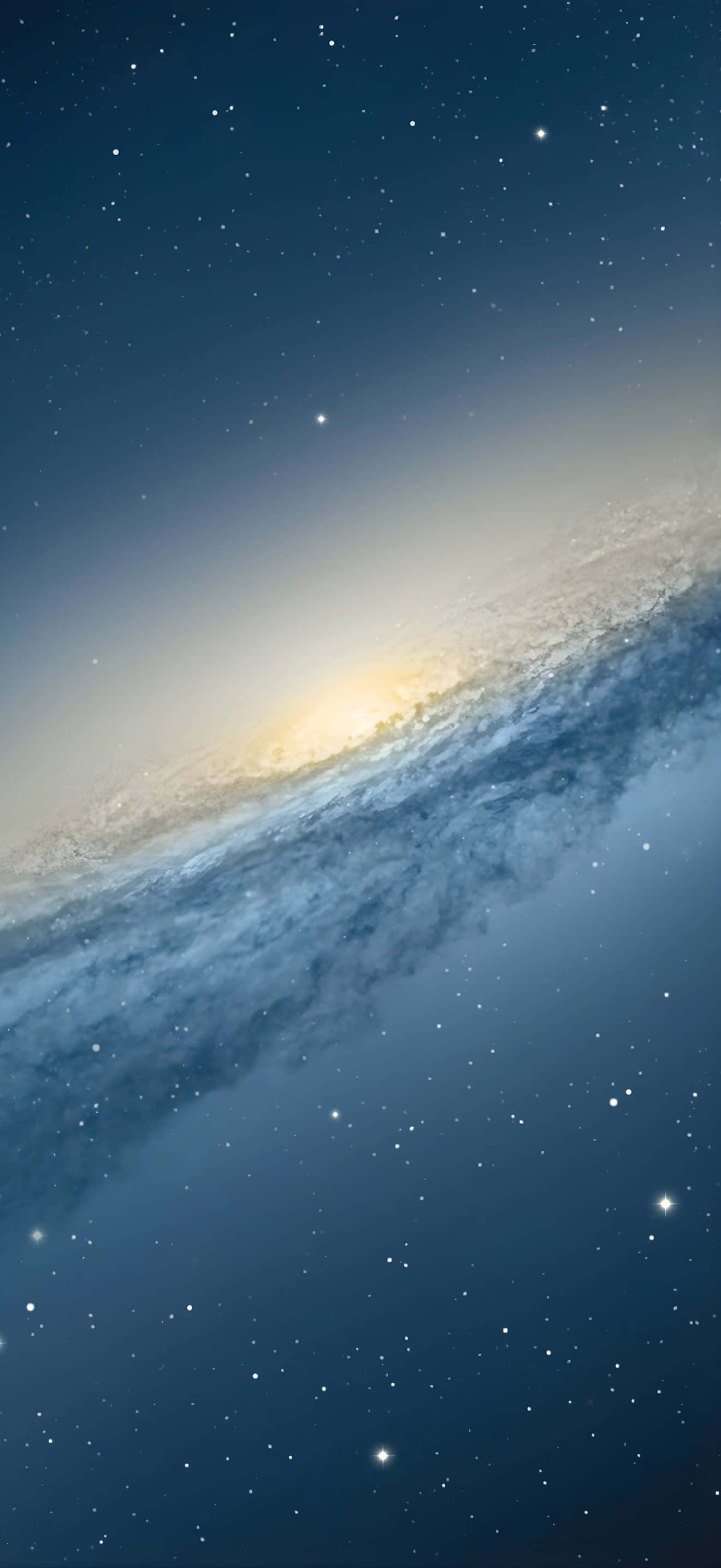 iPhone 17 Pro Max, spiral galaxy, golden core, 2K Phone Wallpaper