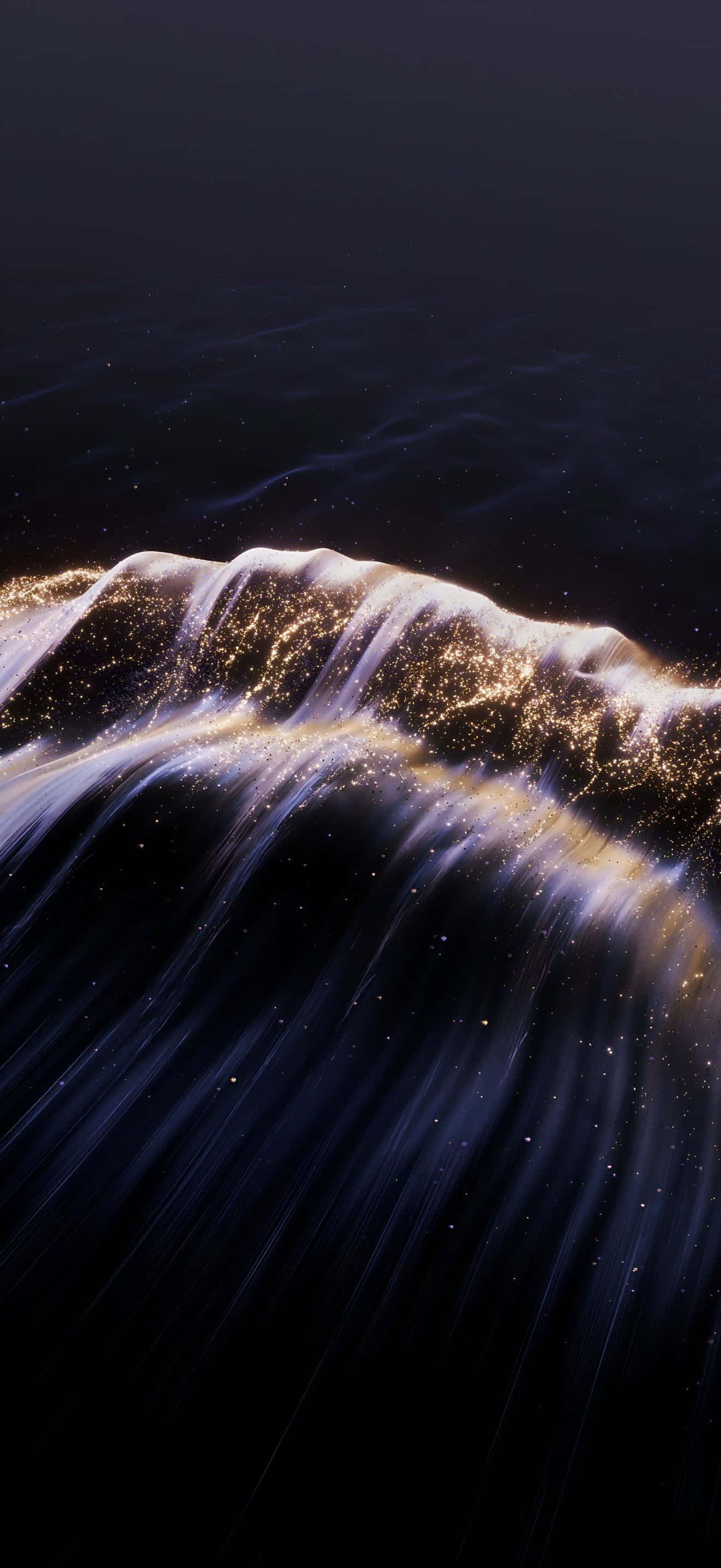 iPhone 17 Pro Max, golden wave, deep navy, 2K Phone Wallpaper