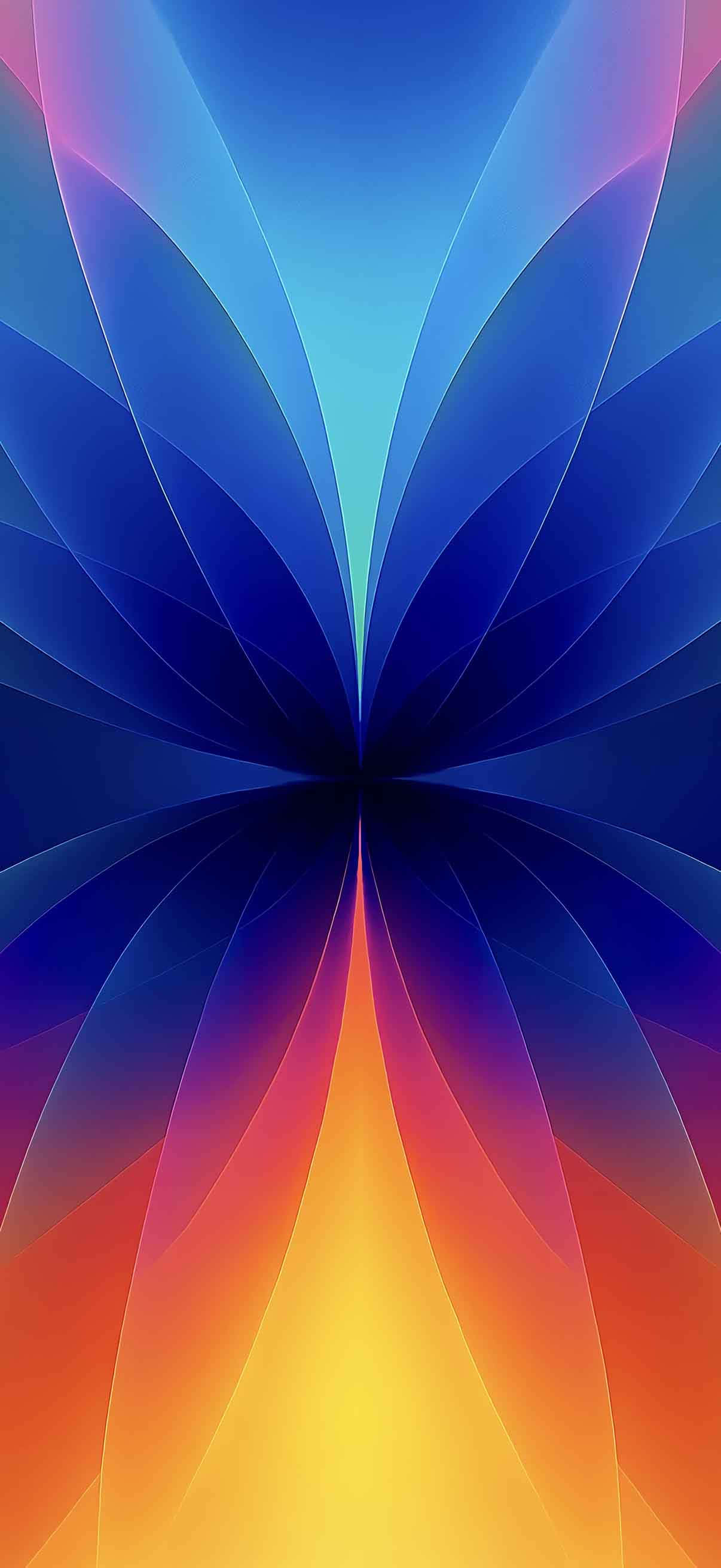 iPhone 17, blue and orange gradient, symmetrical, 2K Phone Wallpaper